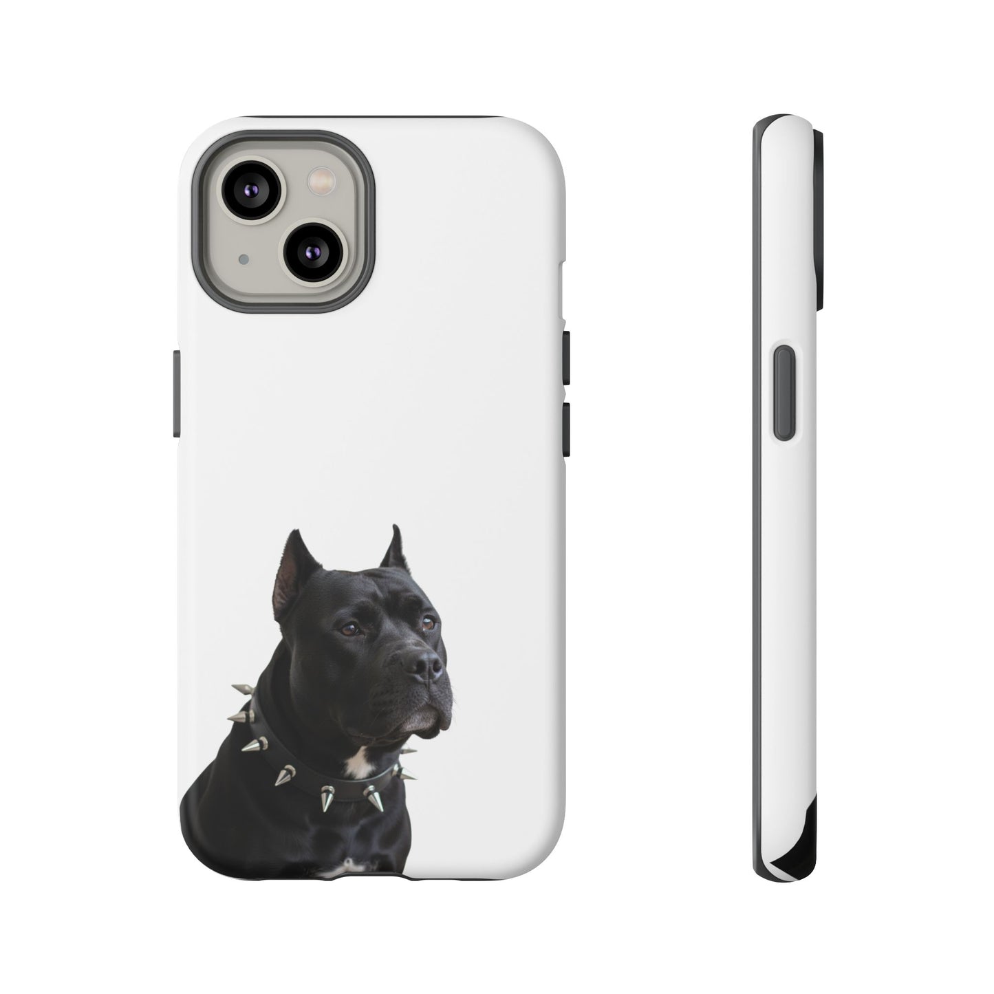 Black Pit bull With spikes Tough Case, durable phone case gift for him, her