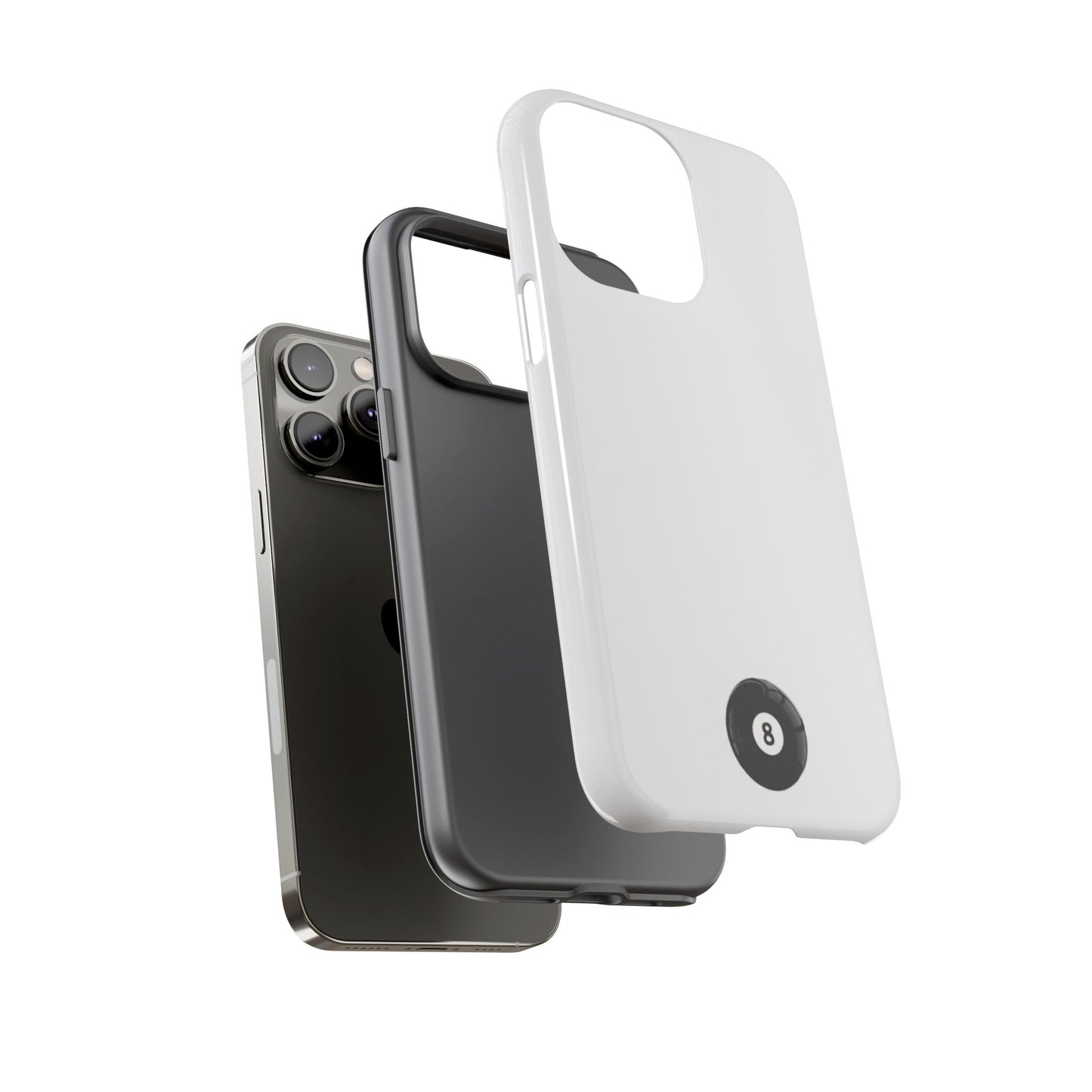 Small 8ball Centered Tough Case, amazing gifts for him, her White phone case