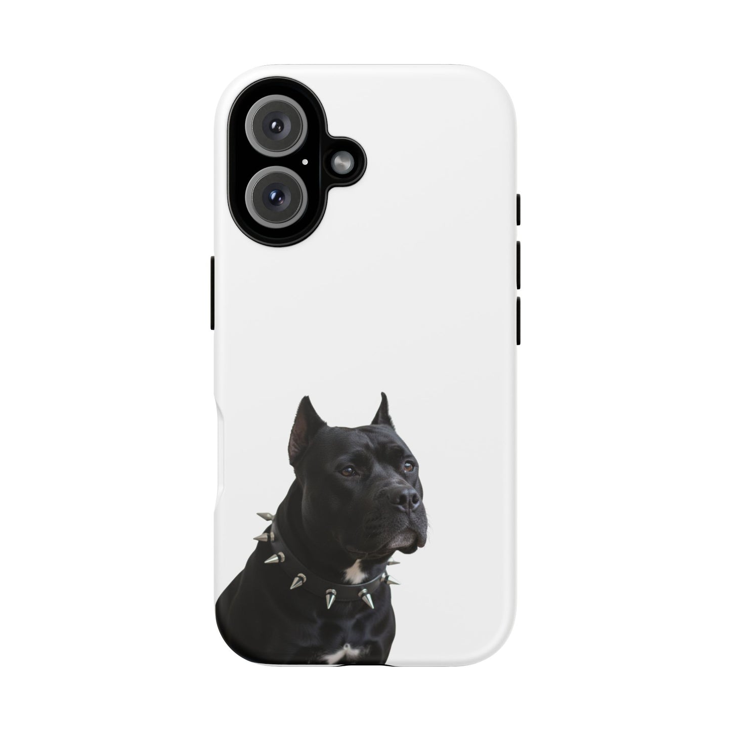 Black Pit bull With spikes Tough Case, durable phone case gift for him, her