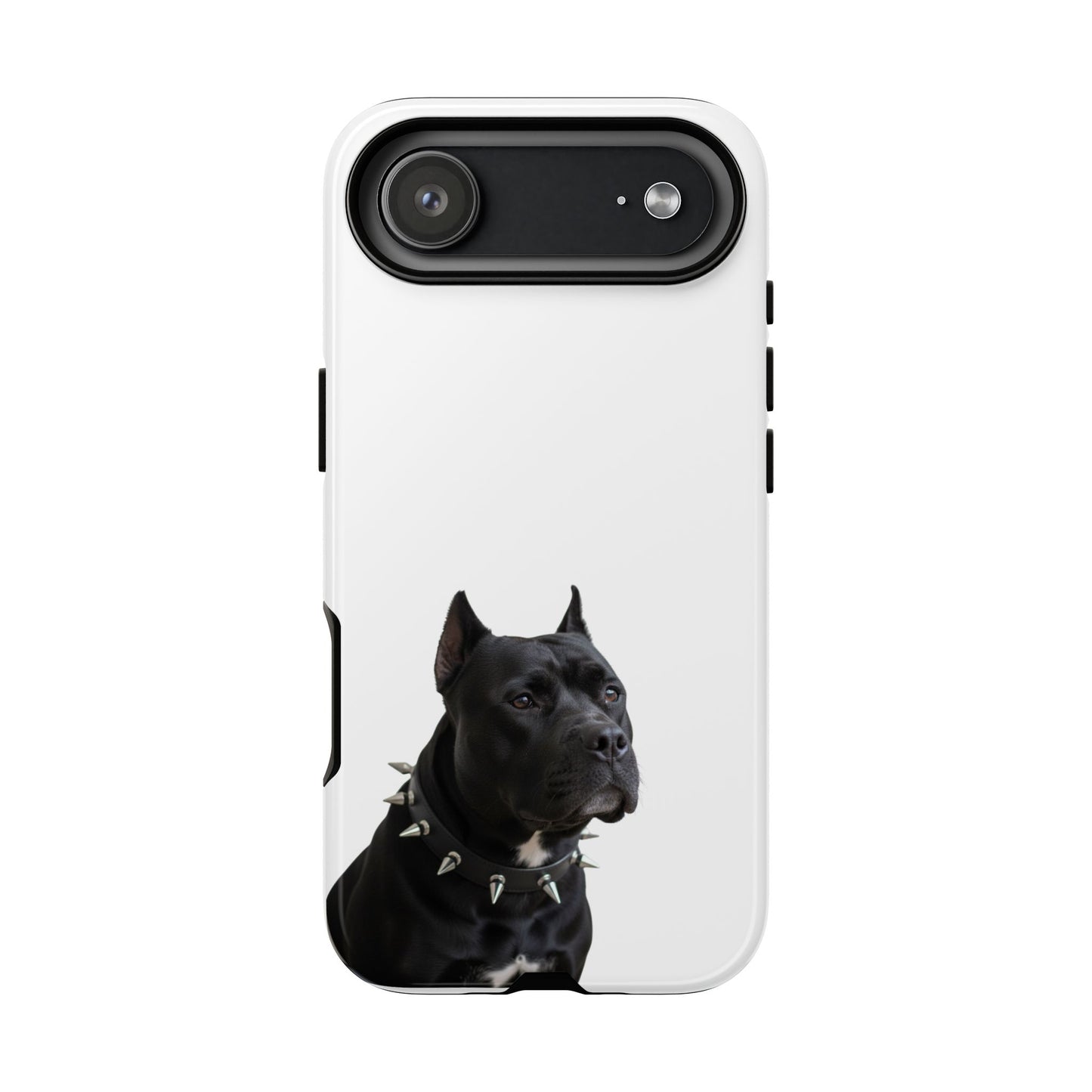 Black Pit bull With spikes Tough Case, durable phone case gift for him, her
