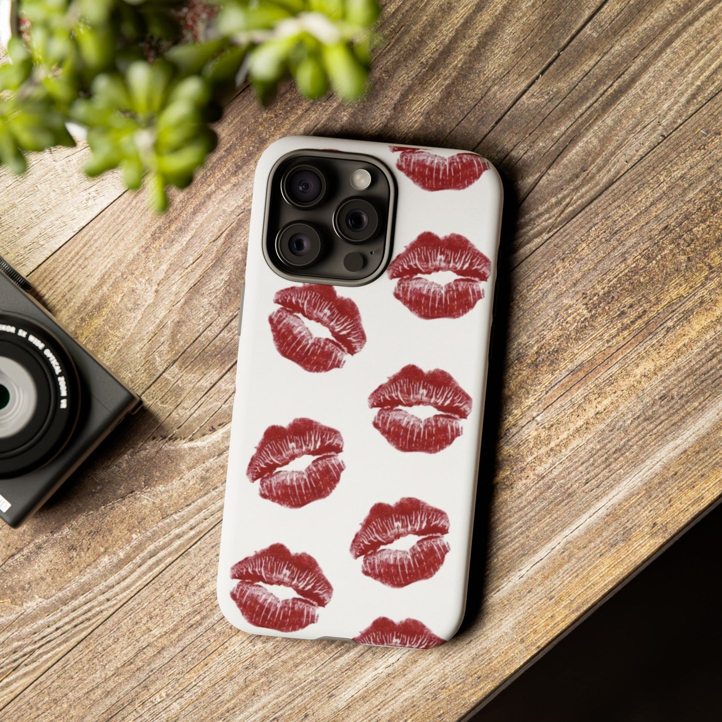 Kiss Mark Phone Case - Stylish Tough Cases for Couples, Valentine’s Day Gifts, Trendy Mobile Accessories, Chic Phone Covers