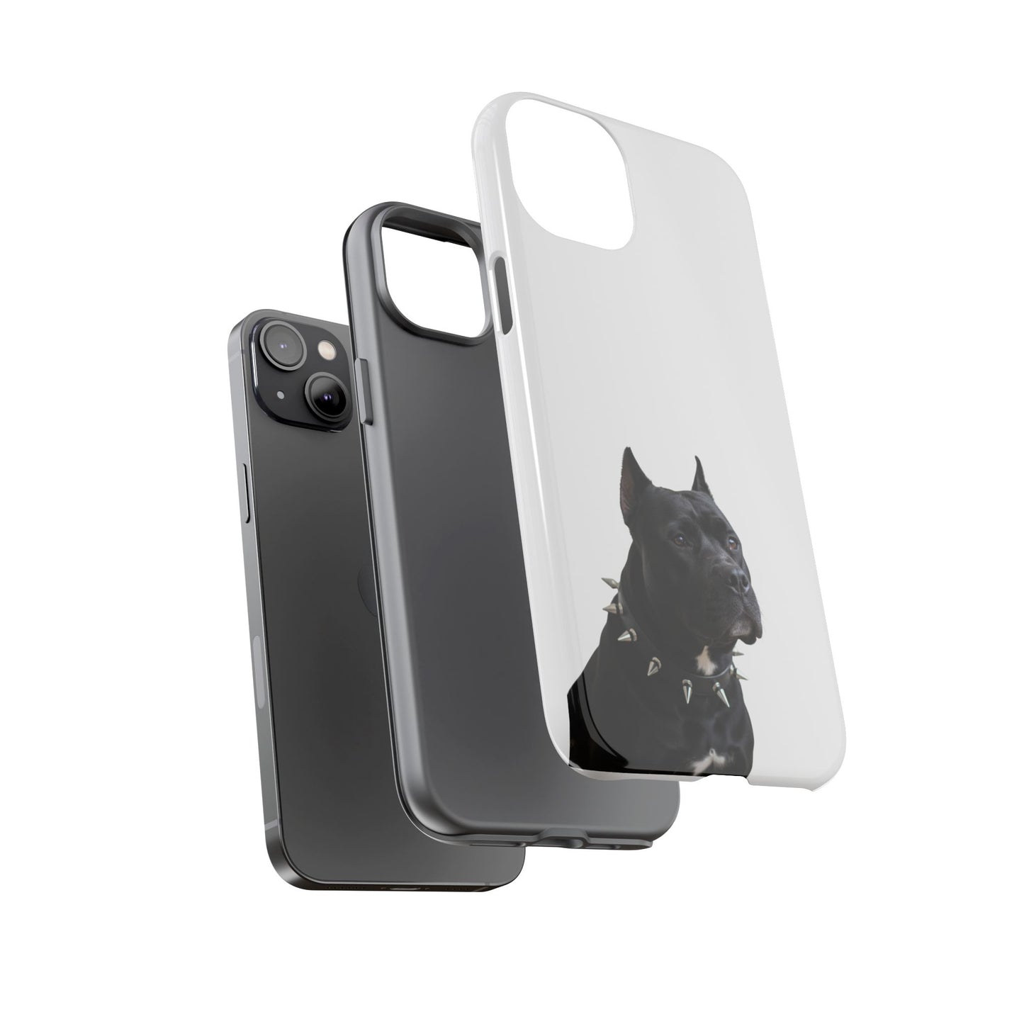 Black Pit bull With spikes Tough Case, durable phone case gift for him, her
