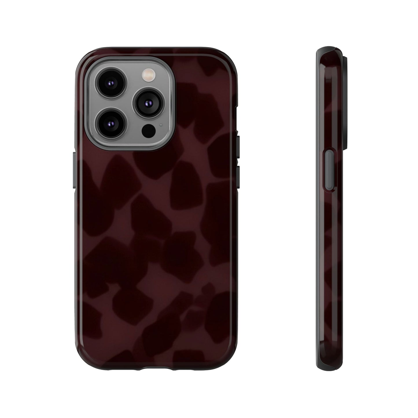Maroon Jumbo Tortoise shell Stylish Phone Cases, Durable Phone Cover, Cheetah Print Case, Trendy Mobile Accessories, Unique Gift Ideas