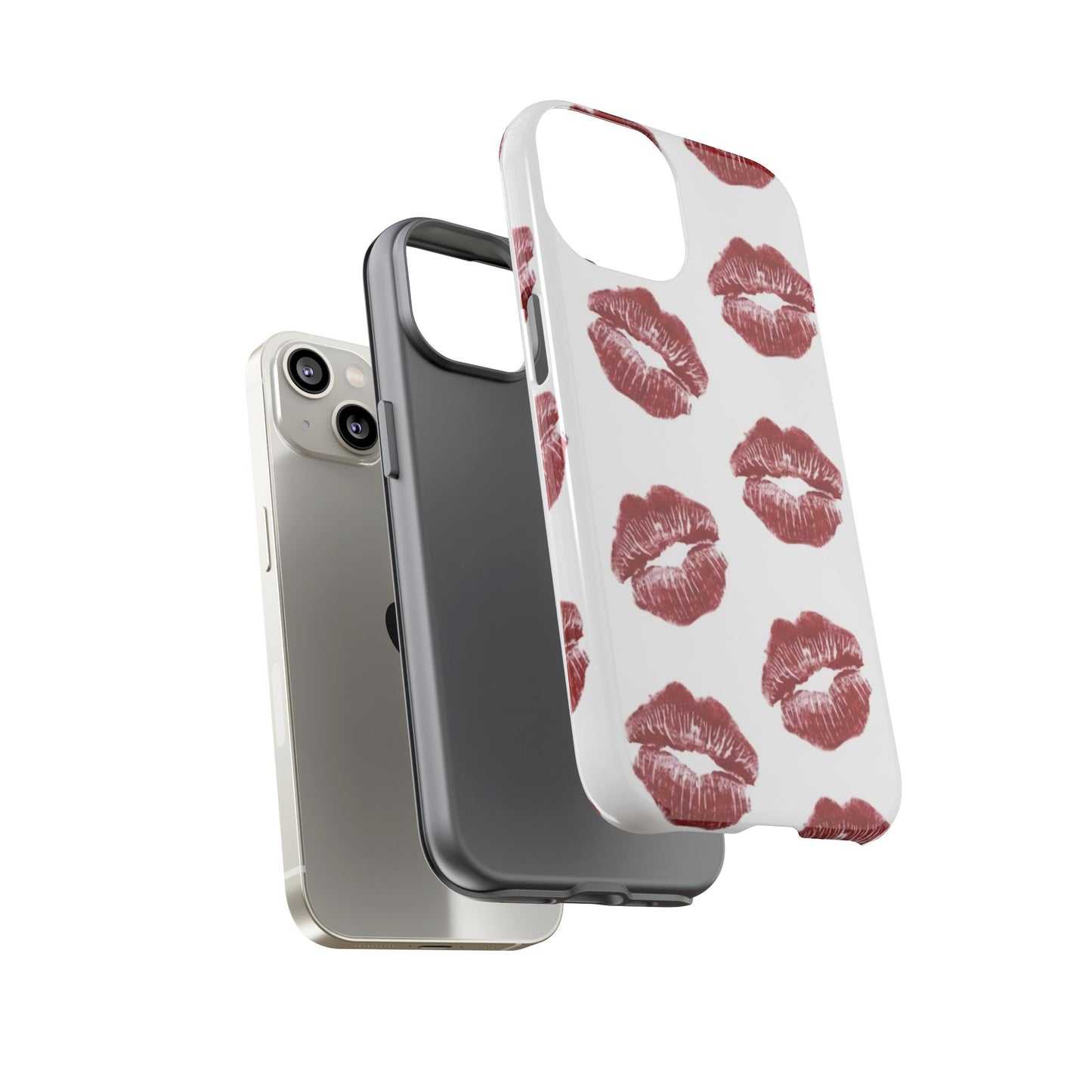 Kiss Mark Phone Case - Stylish Tough Cases for Couples, Valentine’s Day Gifts, Trendy Mobile Accessories, Chic Phone Covers
