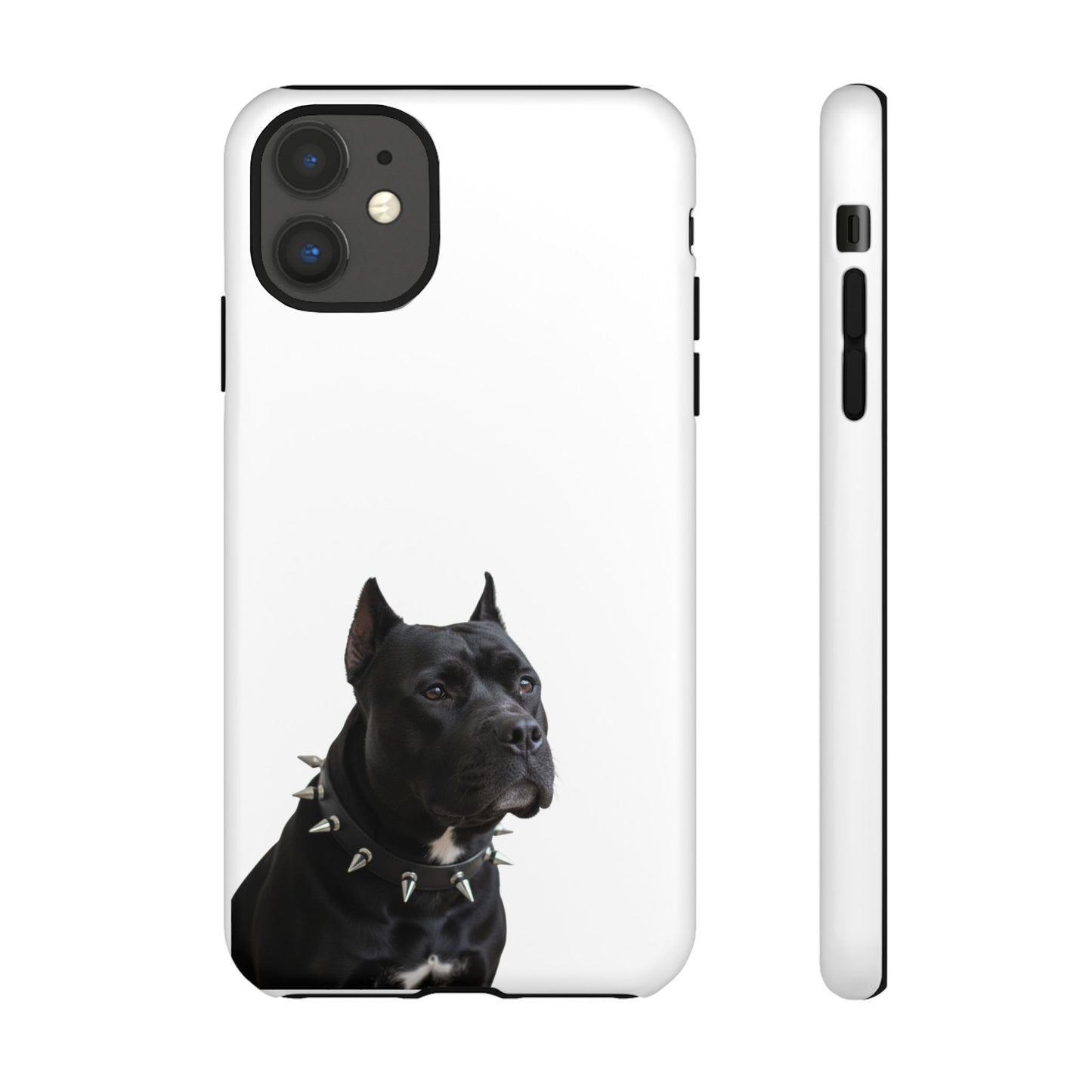 Black Pit bull With spikes Tough Case, durable phone case gift for him, her