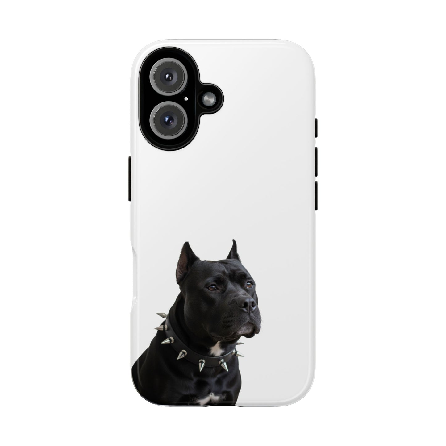Black Pit bull With spikes Tough Case, durable phone case gift for him, her