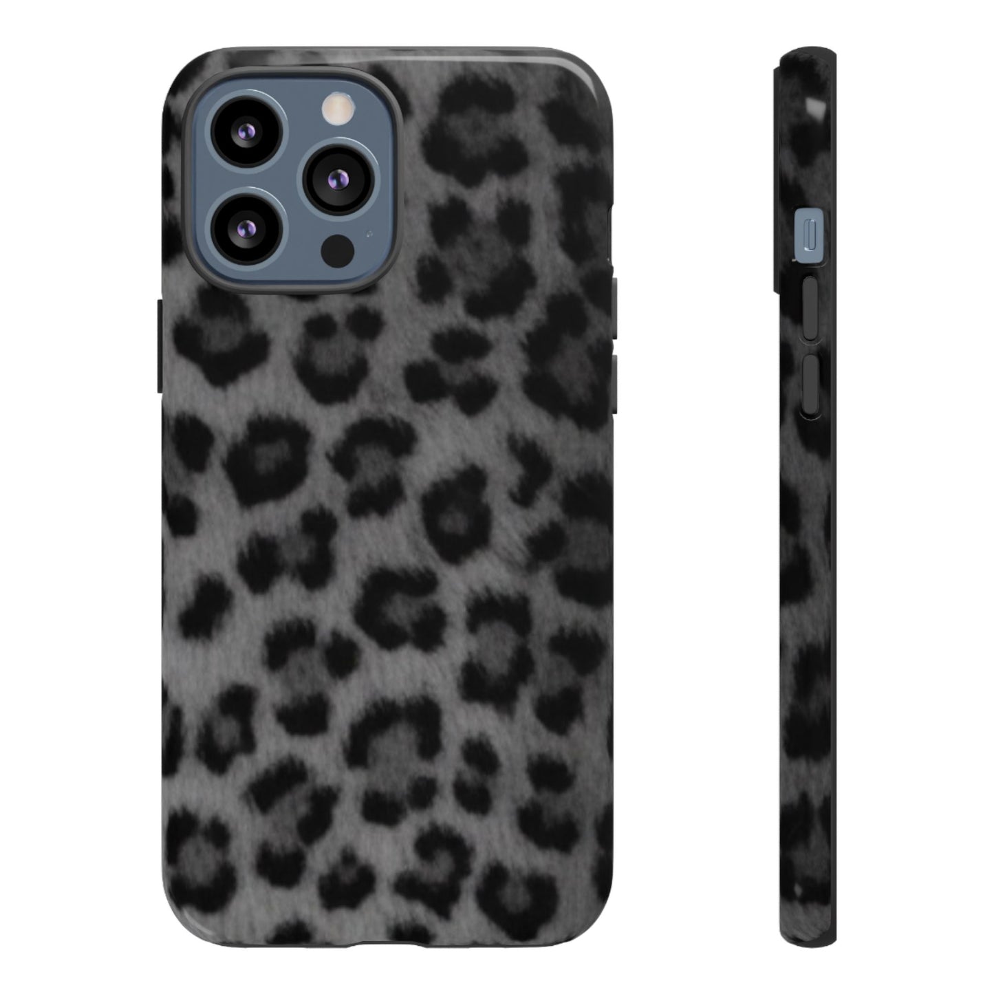 Leopard Print Dark Phone Case, Tough Cases for Animal Lovers, Stylish Protective Cover, Unique Gift for Her, Trendy Phone Accessory