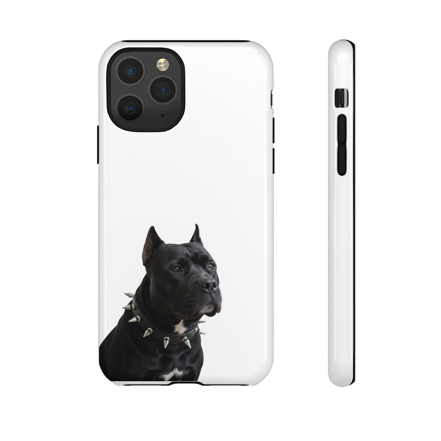 Black Pit bull With spikes Tough Case, durable phone case gift for him, her
