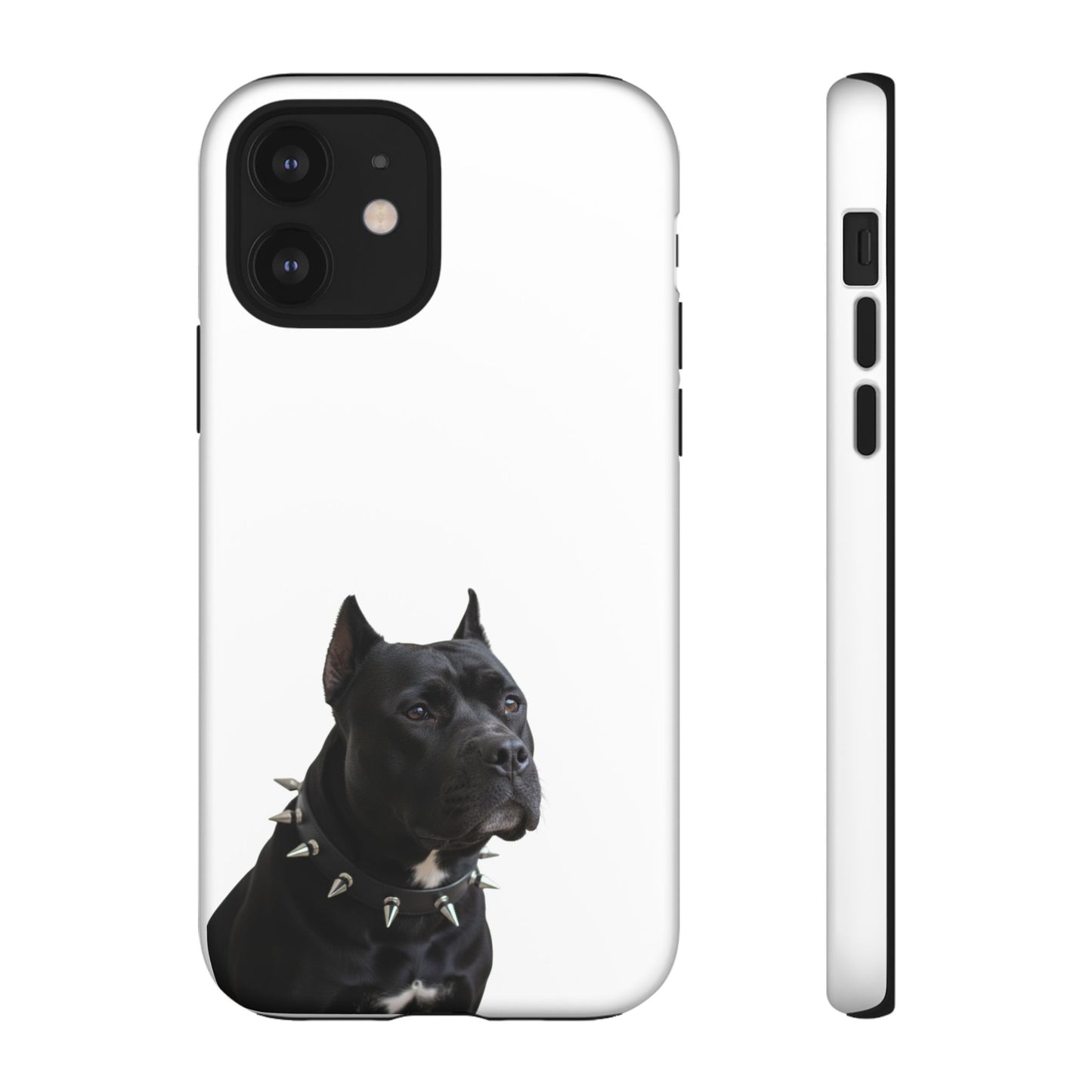 Black Pit bull With spikes Tough Case, durable phone case gift for him, her