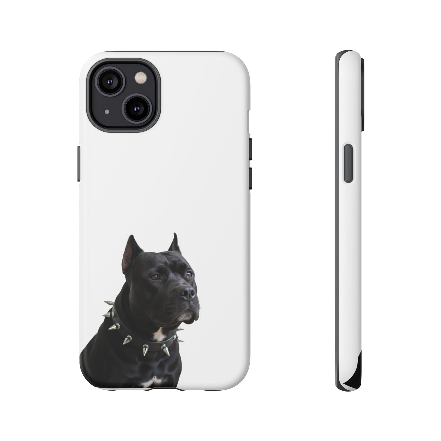 Black Pit bull With spikes Tough Case, durable phone case gift for him, her