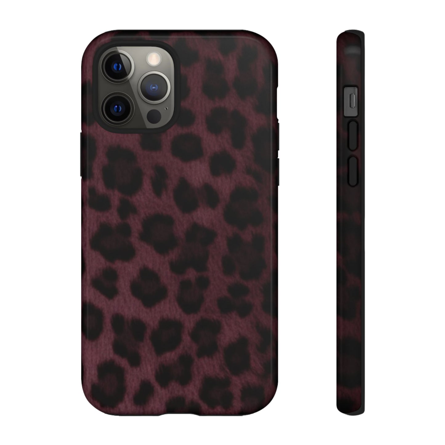 Maroon Leopard Print Phone Case, Tough Cases for Style Lovers, Fashionable Protection, Unique Gifts for Her, Trendy Accessories