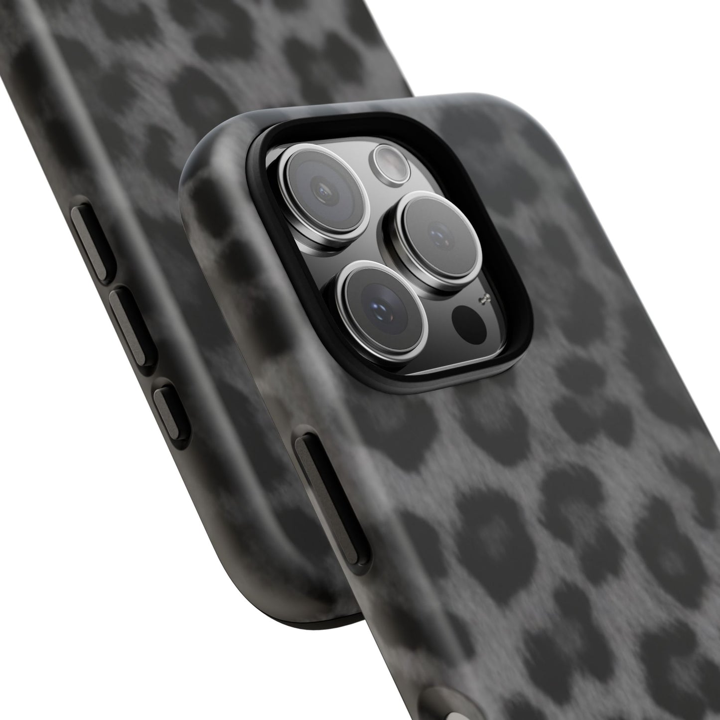 Leopard Print Dark Phone Case, Tough Cases for Animal Lovers, Stylish Protective Cover, Unique Gift for Her, Trendy Phone Accessory