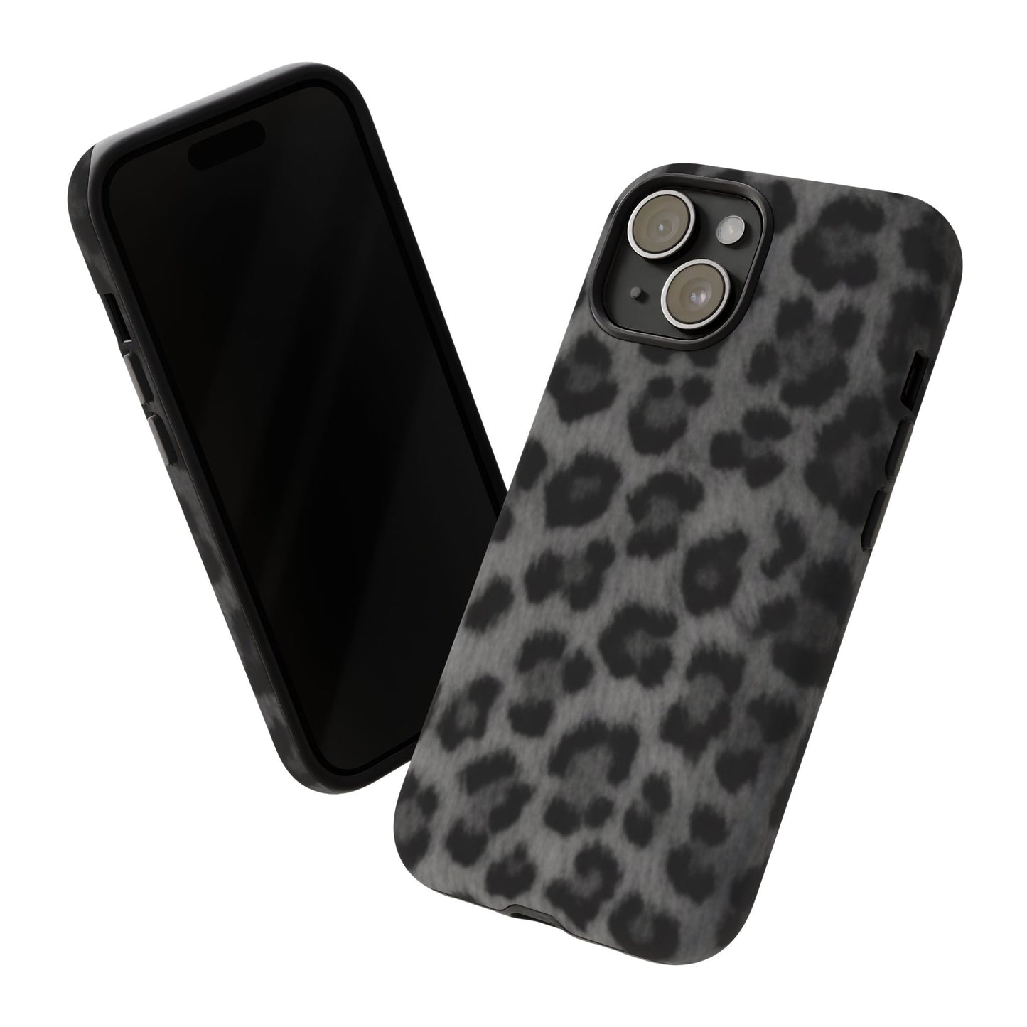 Leopard Print Dark Phone Case, Tough Cases for Animal Lovers, Stylish Protective Cover, Unique Gift for Her, Trendy Phone Accessory