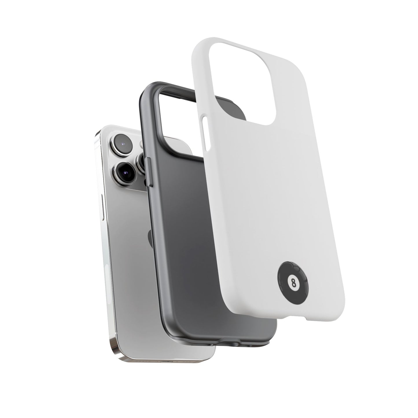 Small 8ball Centered Tough Case, amazing gifts for him, her White phone case