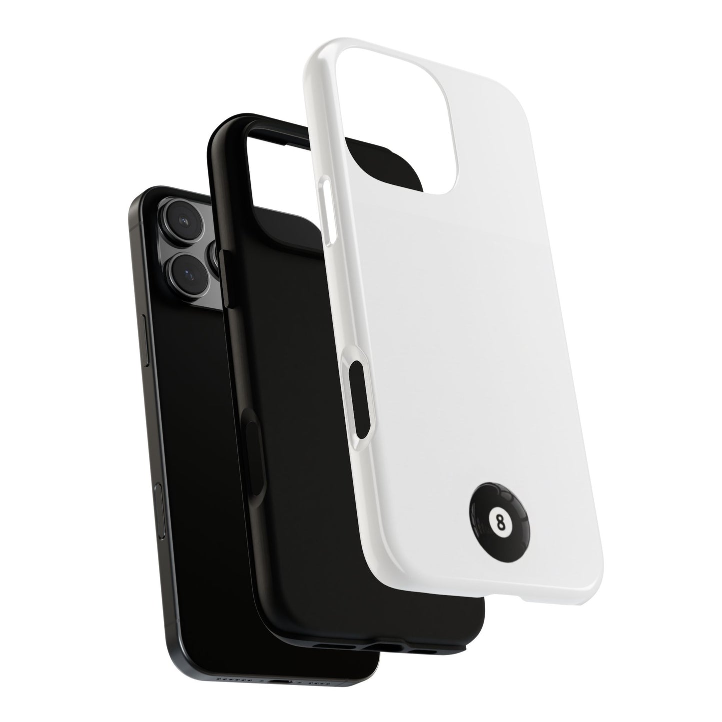 Small 8ball Centered Tough Case, amazing gifts for him, her White phone case