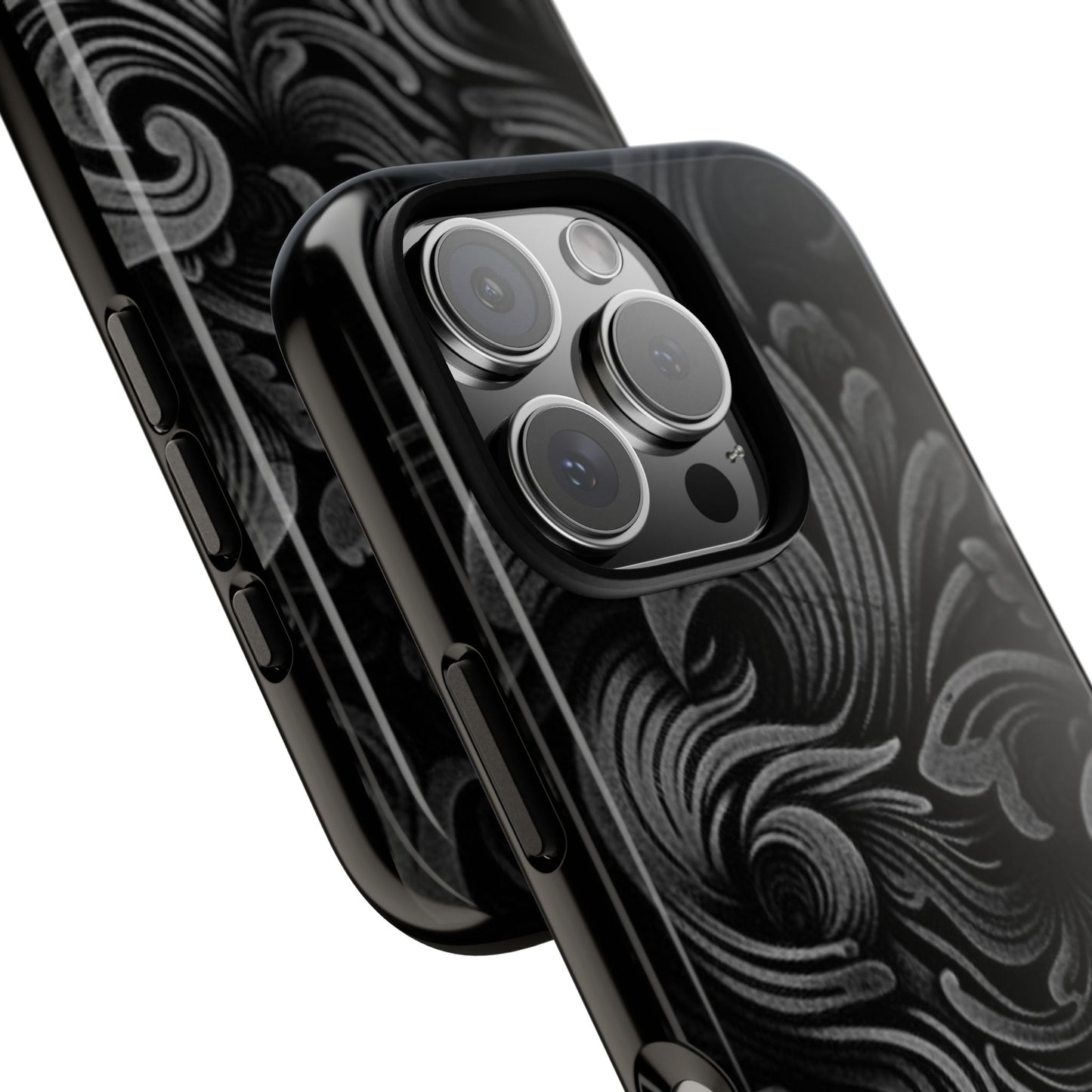Black fortune Phone Case, Tough Cases, Stylish Phone Cover, Unique Gift for Her, Phone Protection, Floral Design Case