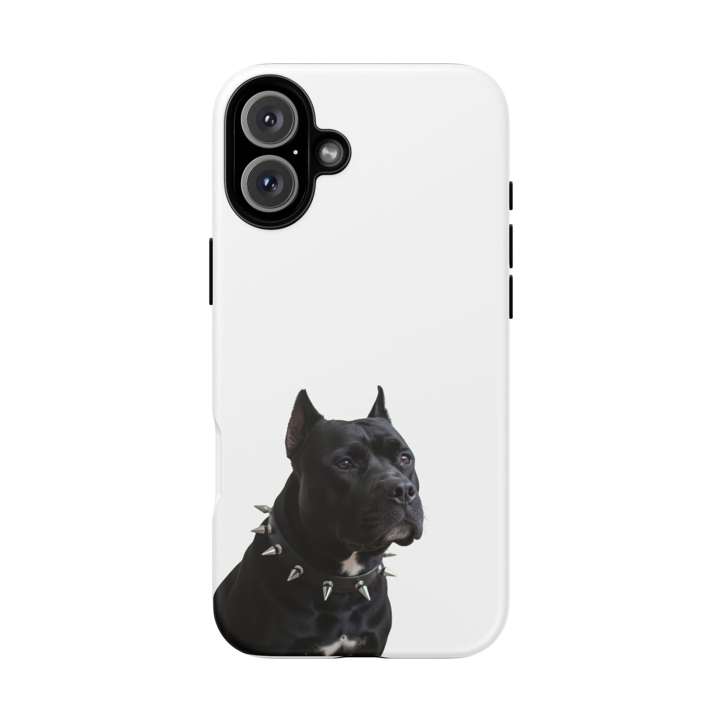 Black Pit bull With spikes Tough Case, durable phone case gift for him, her
