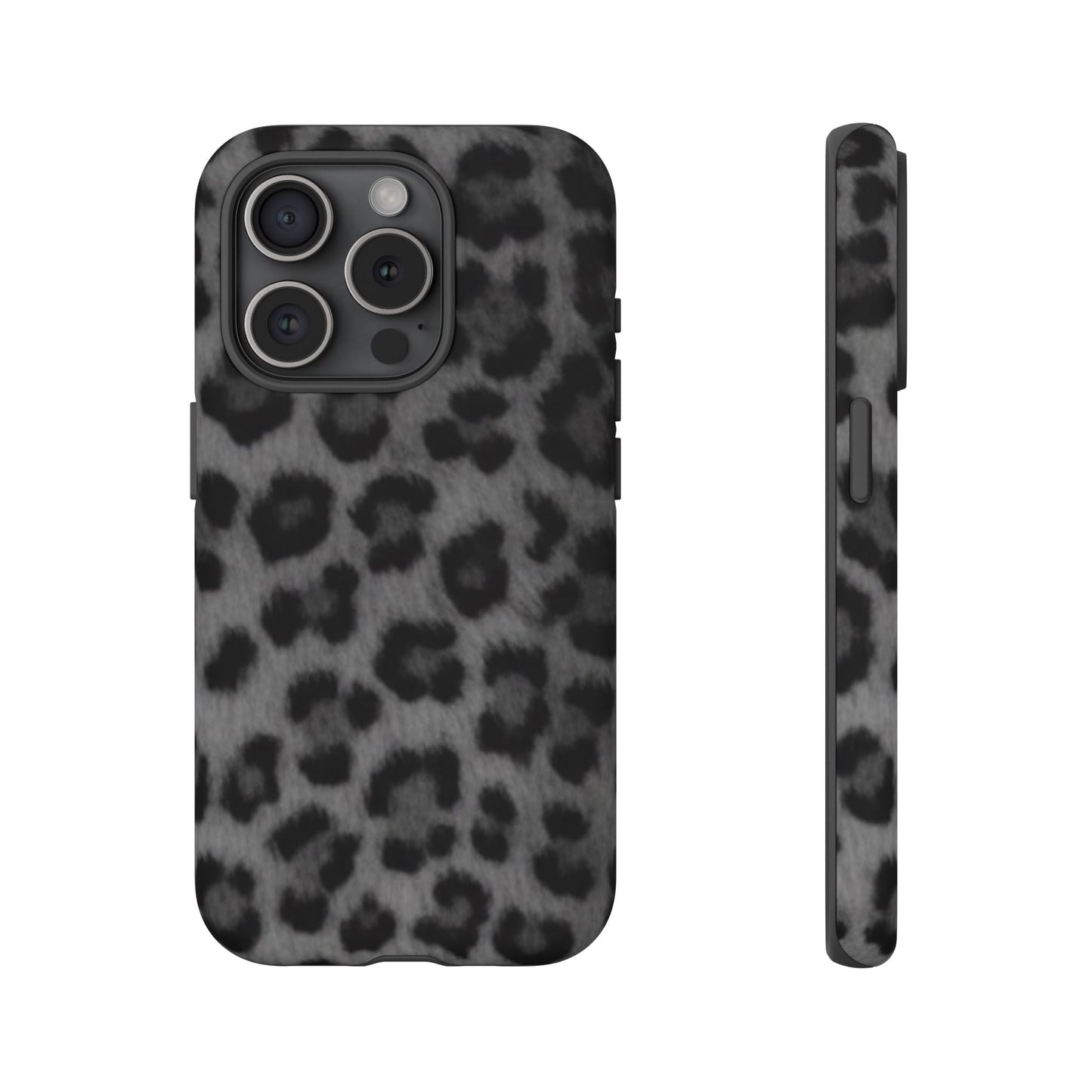 Leopard Print Dark Phone Case, Tough Cases for Animal Lovers, Stylish Protective Cover, Unique Gift for Her, Trendy Phone Accessory