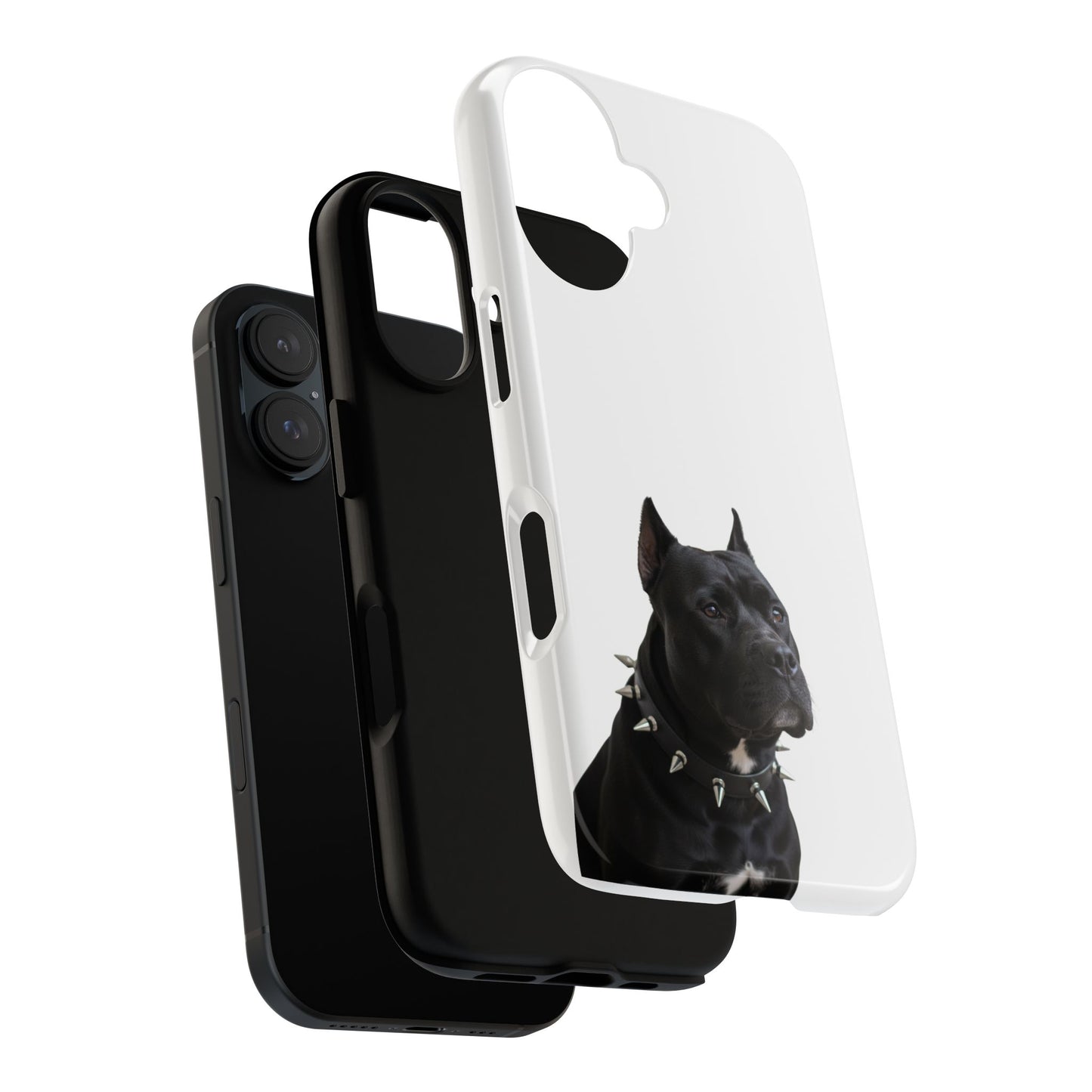 Black Pit bull With spikes Tough Case, durable phone case gift for him, her