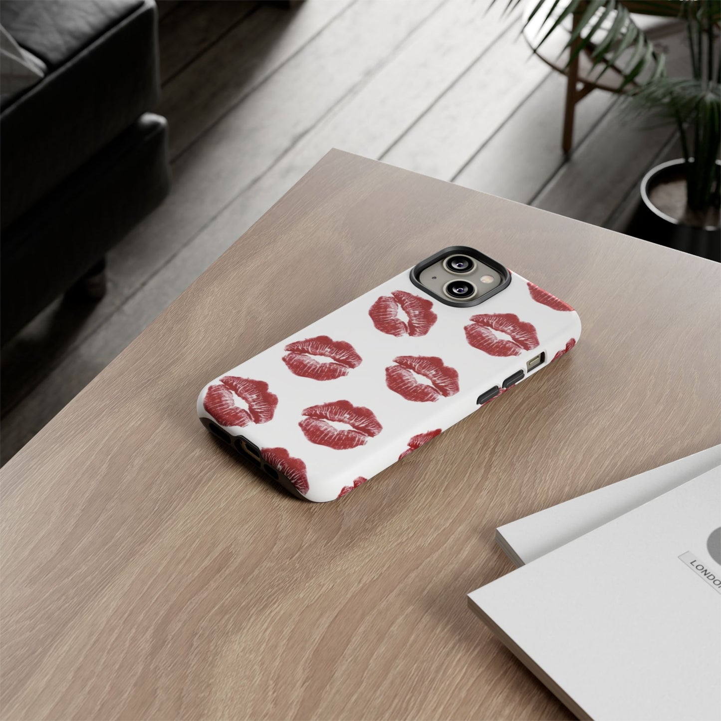 Kiss Mark Phone Case - Stylish Tough Cases for Couples, Valentine’s Day Gifts, Trendy Mobile Accessories, Chic Phone Covers