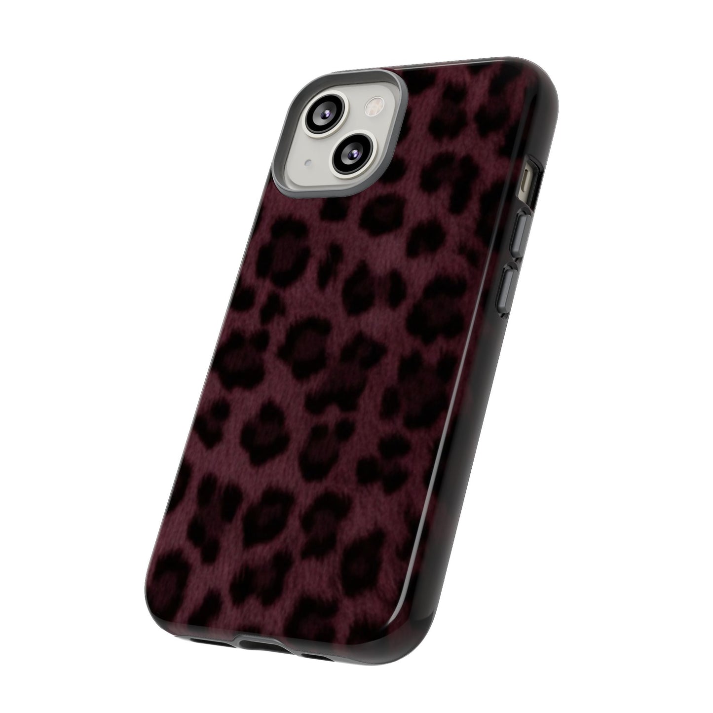 Maroon Leopard Print Phone Case, Tough Cases for Style Lovers, Fashionable Protection, Unique Gifts for Her, Trendy Accessories