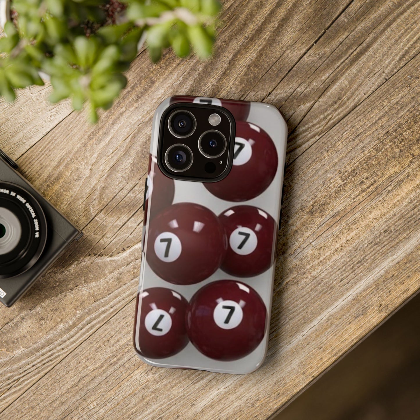 7ball red case Tough Case, scattered 7ball 8ball pool ball case matte or shiny