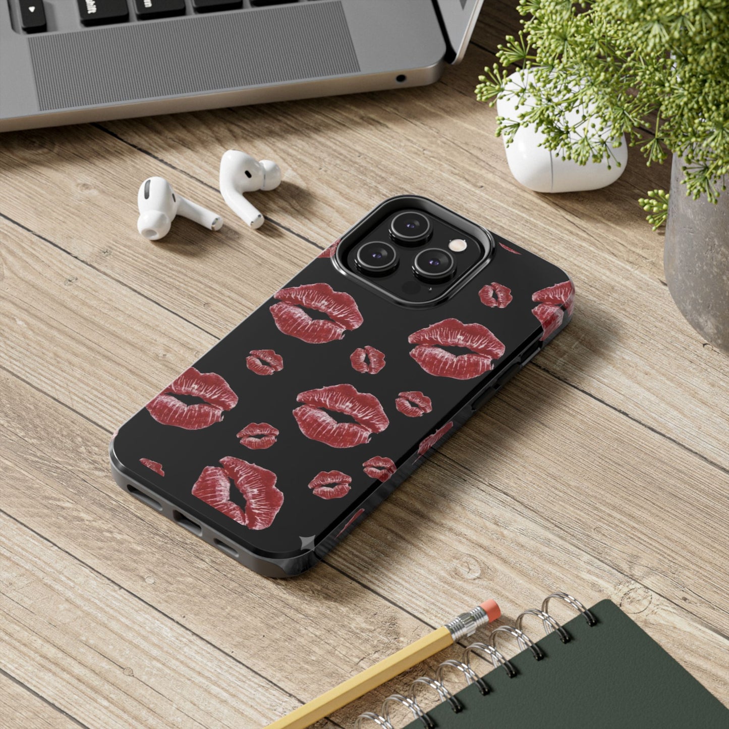 Kiss-Print Tough Phone Cases | Glamorous Protection, Unique Gift, Trendy Accessory, Valentine's Day, Stylish Gift for Her