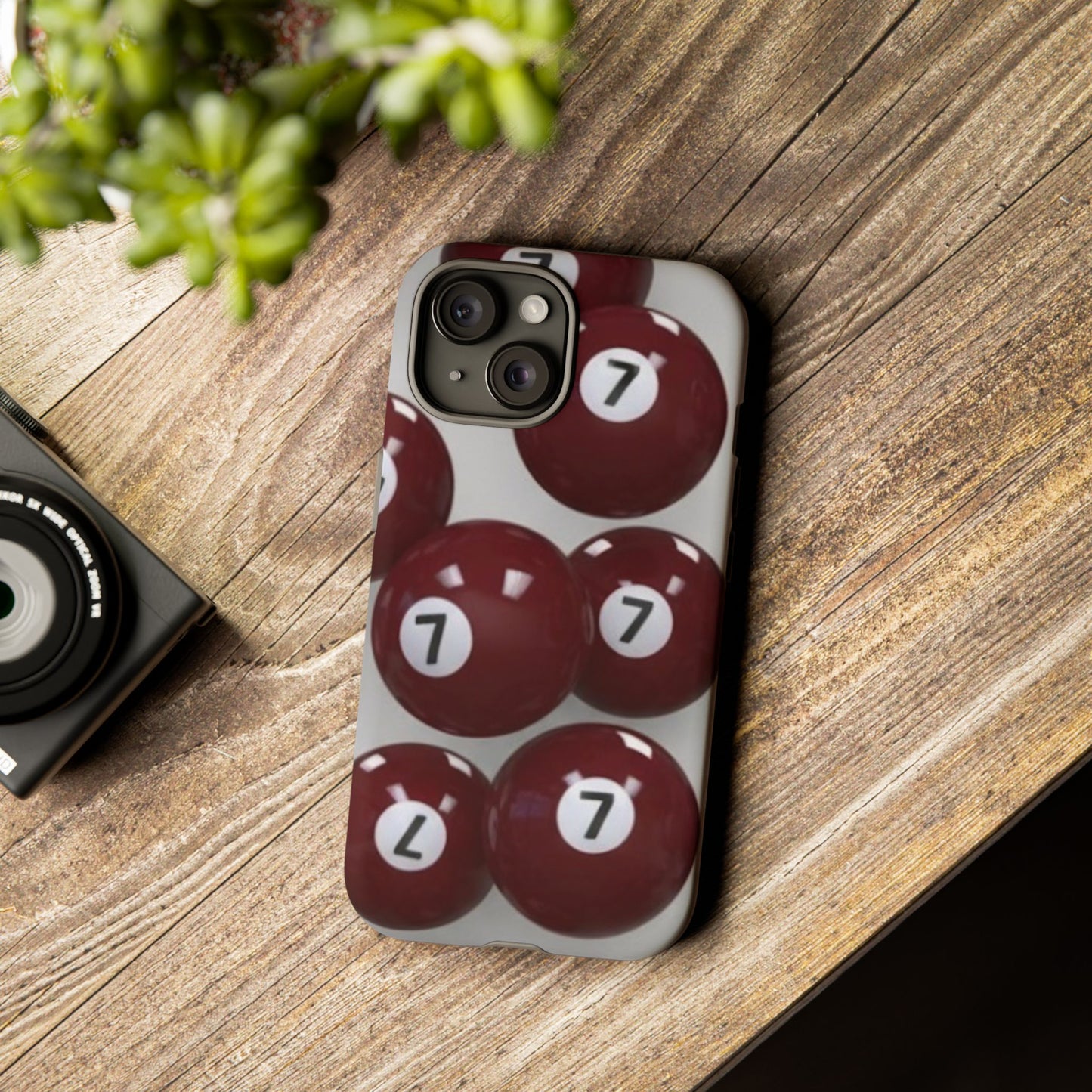 7ball red case Tough Case, scattered 7ball 8ball pool ball case matte or shiny