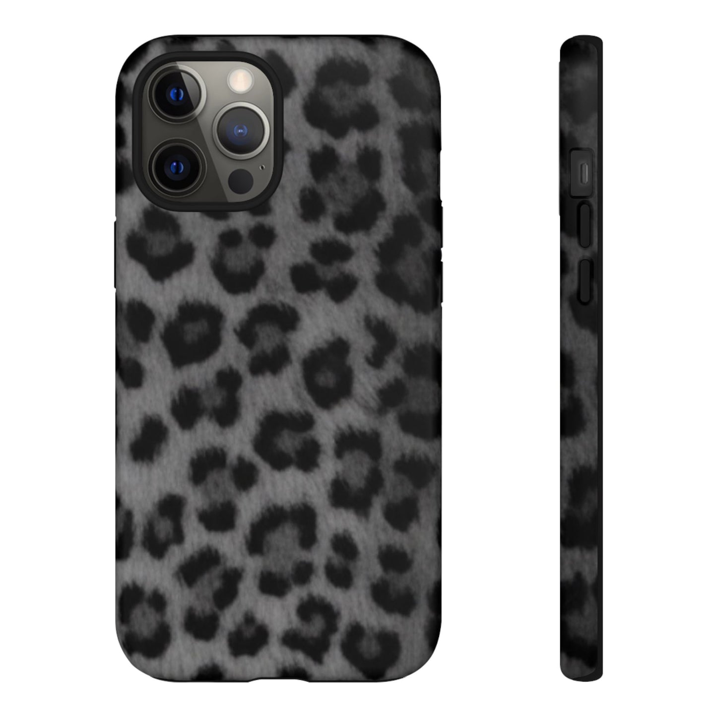 Leopard Print Dark Phone Case, Tough Cases for Animal Lovers, Stylish Protective Cover, Unique Gift for Her, Trendy Phone Accessory