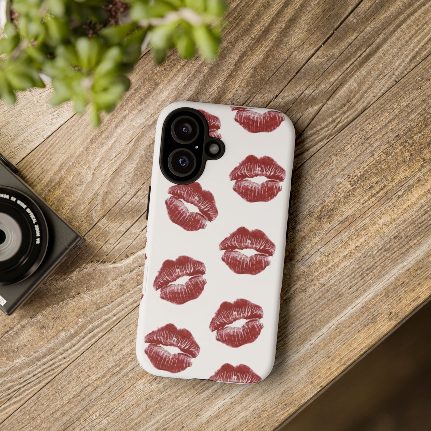 Kiss Mark Phone Case - Stylish Tough Cases for Couples, Valentine’s Day Gifts, Trendy Mobile Accessories, Chic Phone Covers