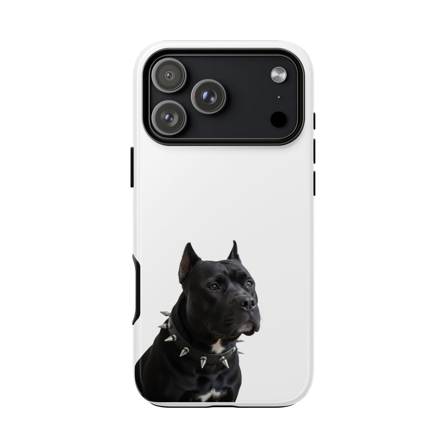 Black Pit bull With spikes Tough Case, durable phone case gift for him, her