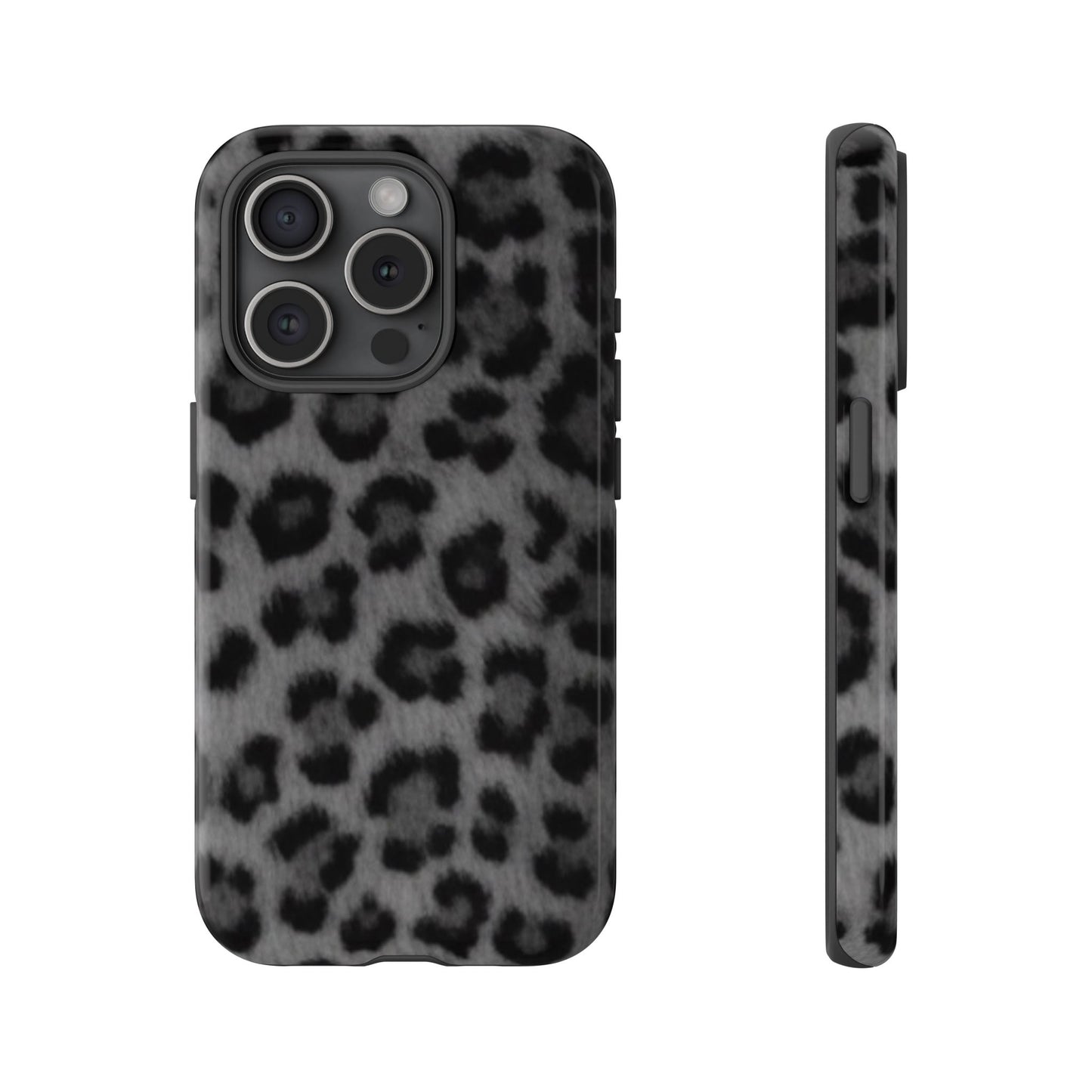 Leopard Print Dark Phone Case, Tough Cases for Animal Lovers, Stylish Protective Cover, Unique Gift for Her, Trendy Phone Accessory