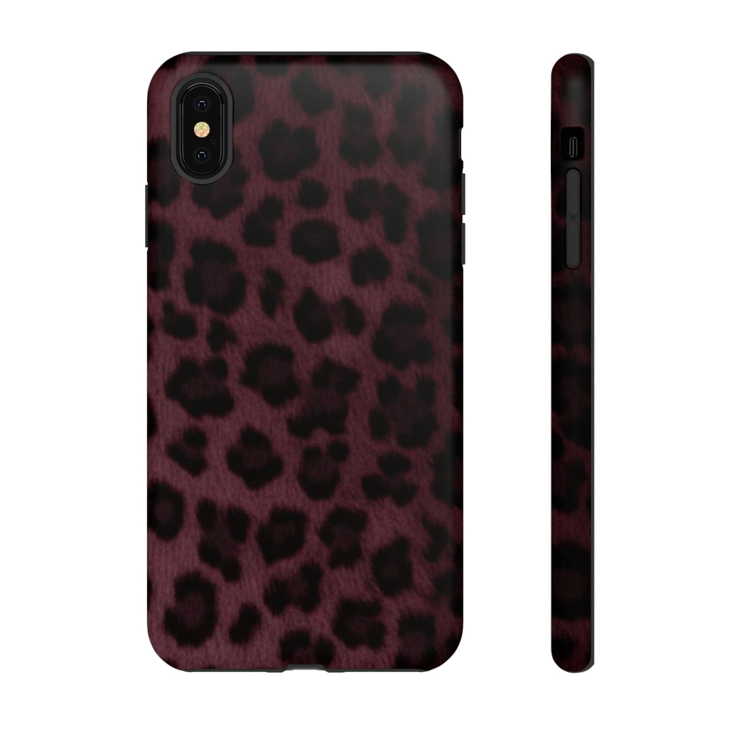 Maroon Leopard Print Phone Case, Tough Cases for Style Lovers, Fashionable Protection, Unique Gifts for Her, Trendy Accessories