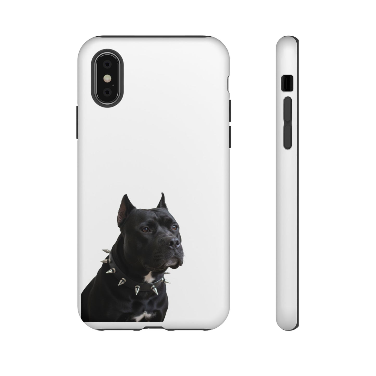 Black Pit bull With spikes Tough Case, durable phone case gift for him, her