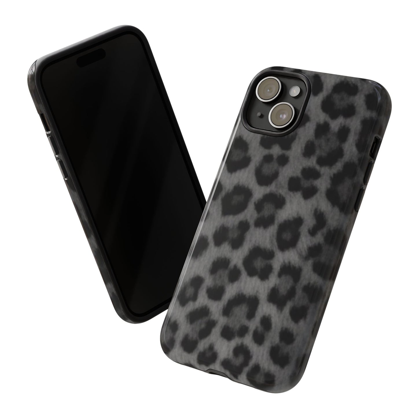 Leopard Print Dark Phone Case, Tough Cases for Animal Lovers, Stylish Protective Cover, Unique Gift for Her, Trendy Phone Accessory
