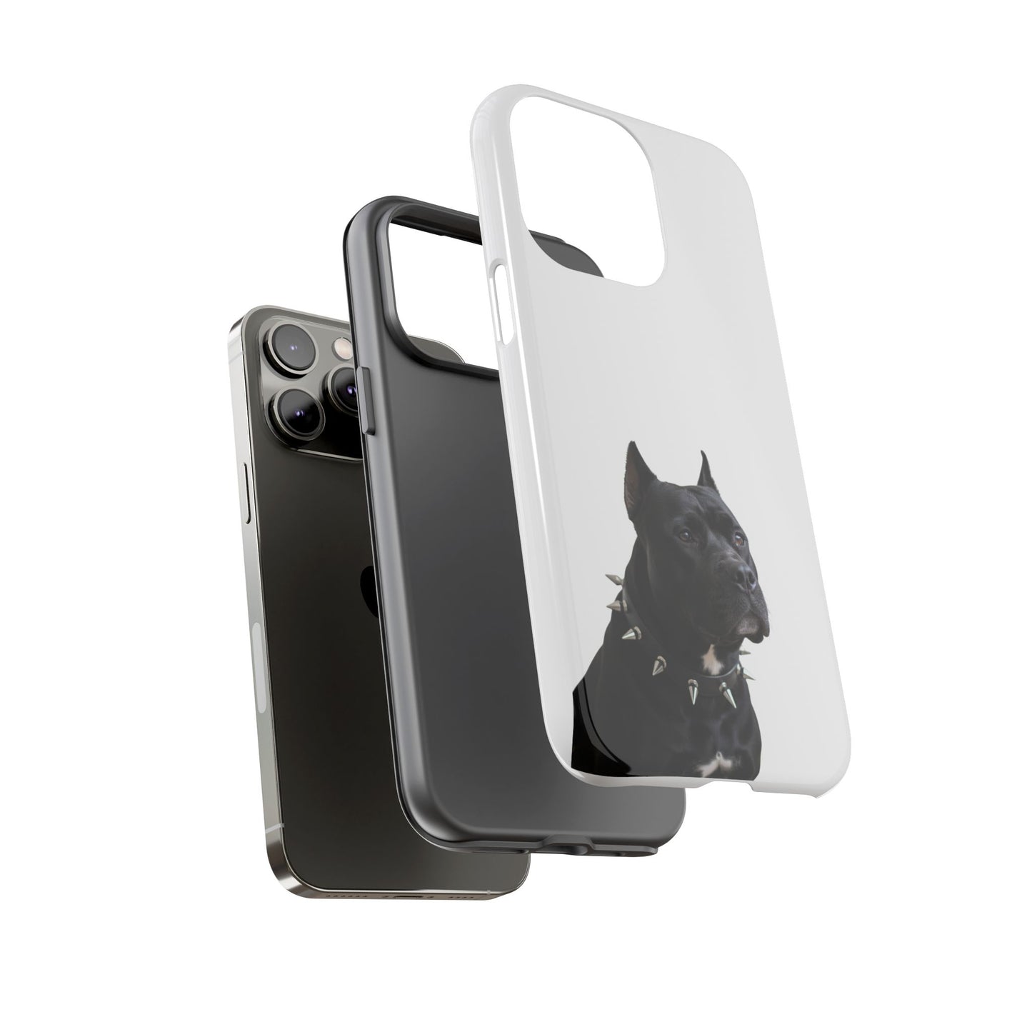 Black Pit bull With spikes Tough Case, durable phone case gift for him, her