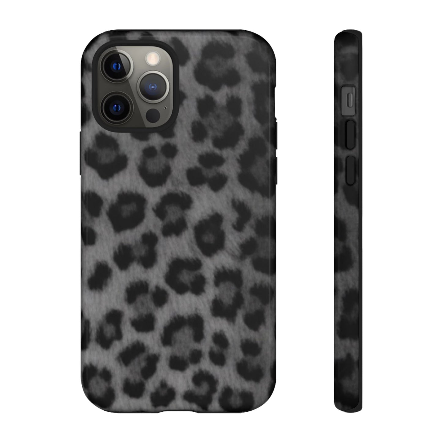 Leopard Print Dark Phone Case, Tough Cases for Animal Lovers, Stylish Protective Cover, Unique Gift for Her, Trendy Phone Accessory