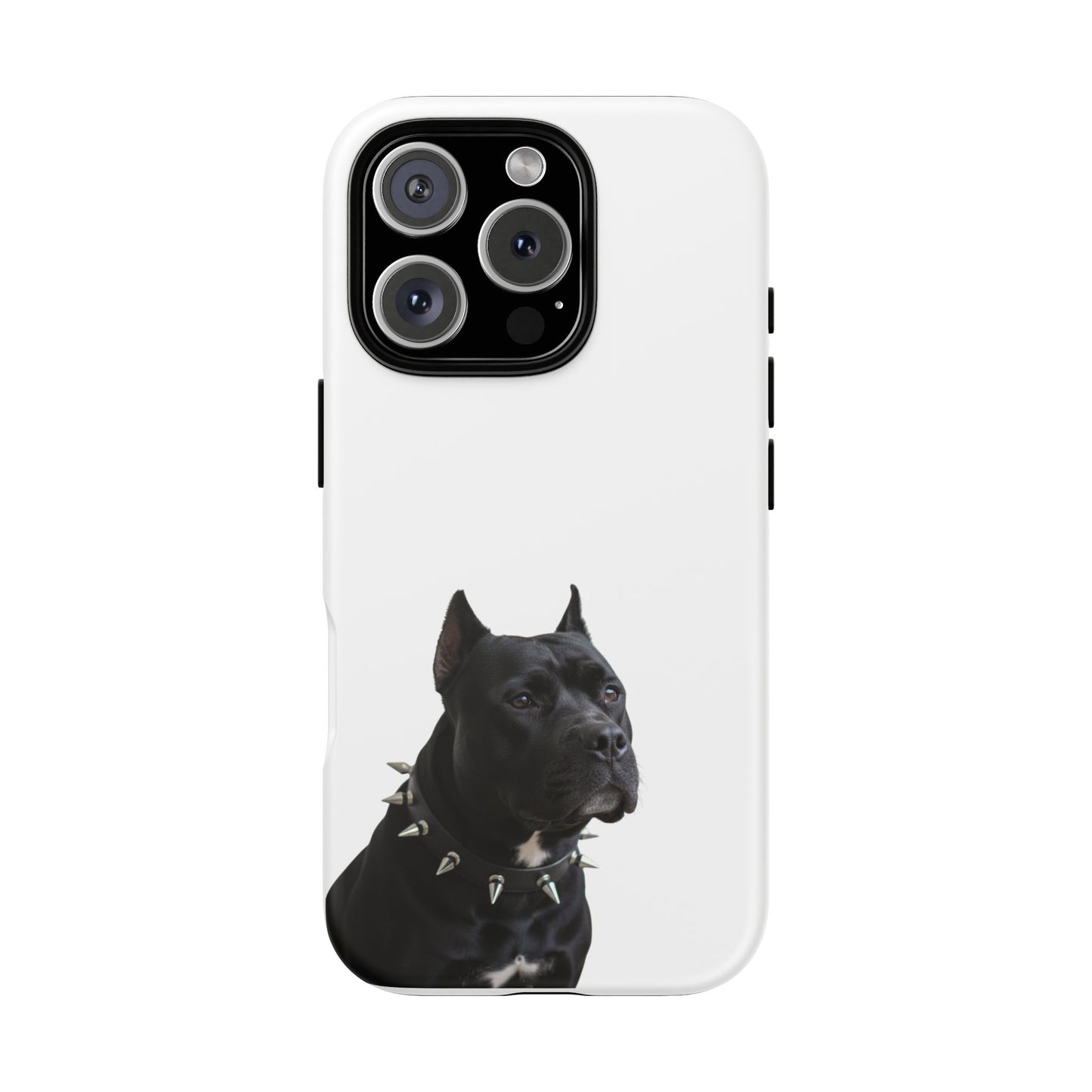 Black Pit bull With spikes Tough Case, durable phone case gift for him, her