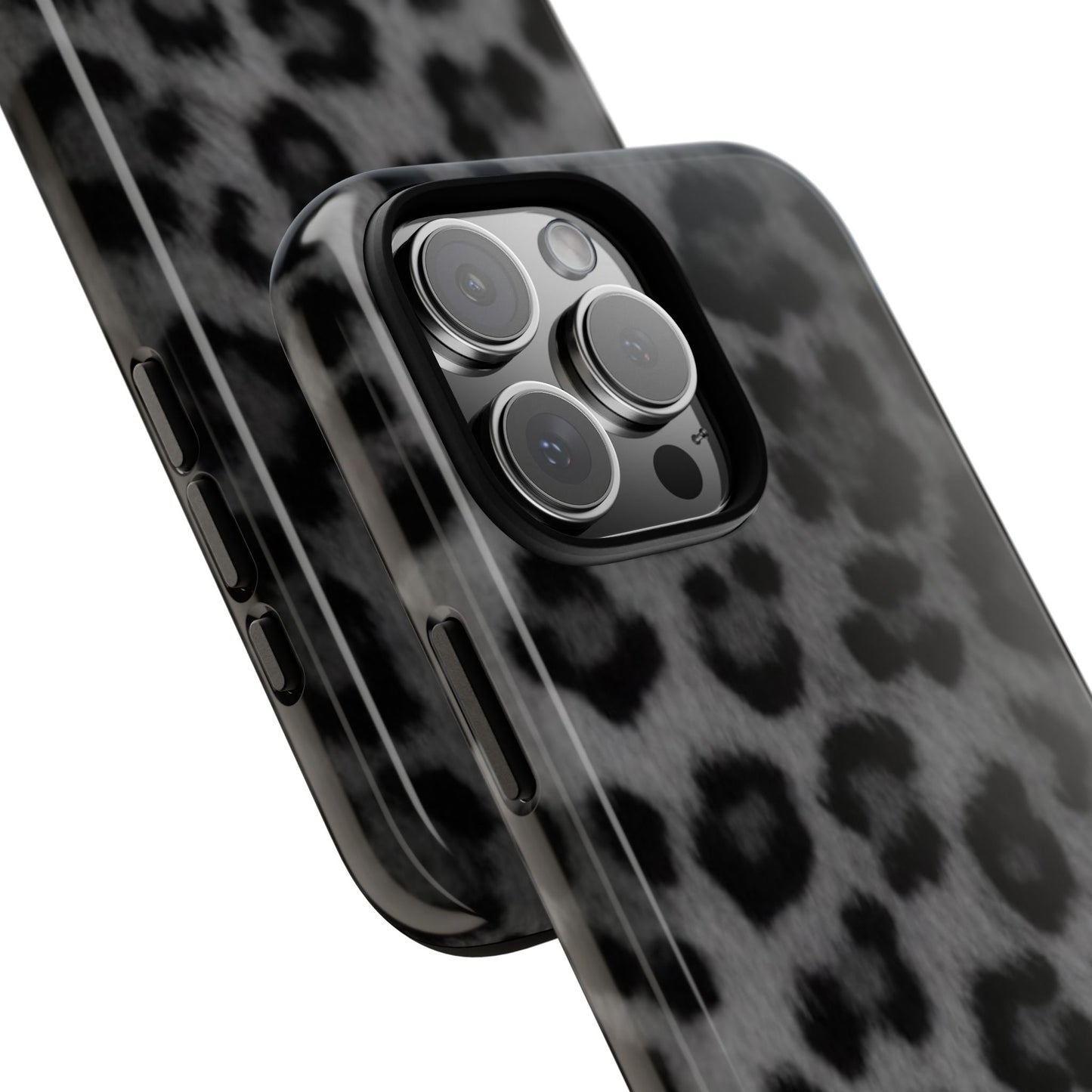 Leopard Print Dark Phone Case, Tough Cases for Animal Lovers, Stylish Protective Cover, Unique Gift for Her, Trendy Phone Accessory