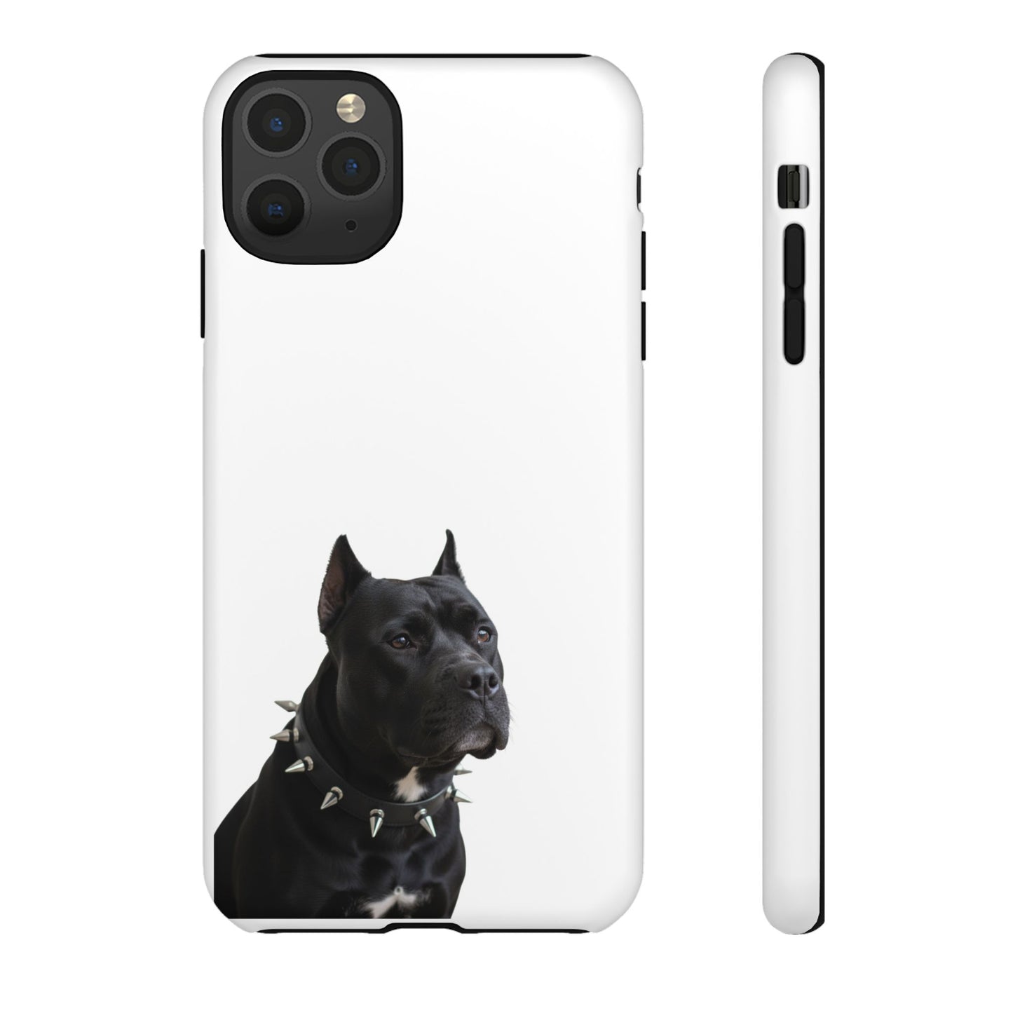 Black Pit bull With spikes Tough Case, durable phone case gift for him, her