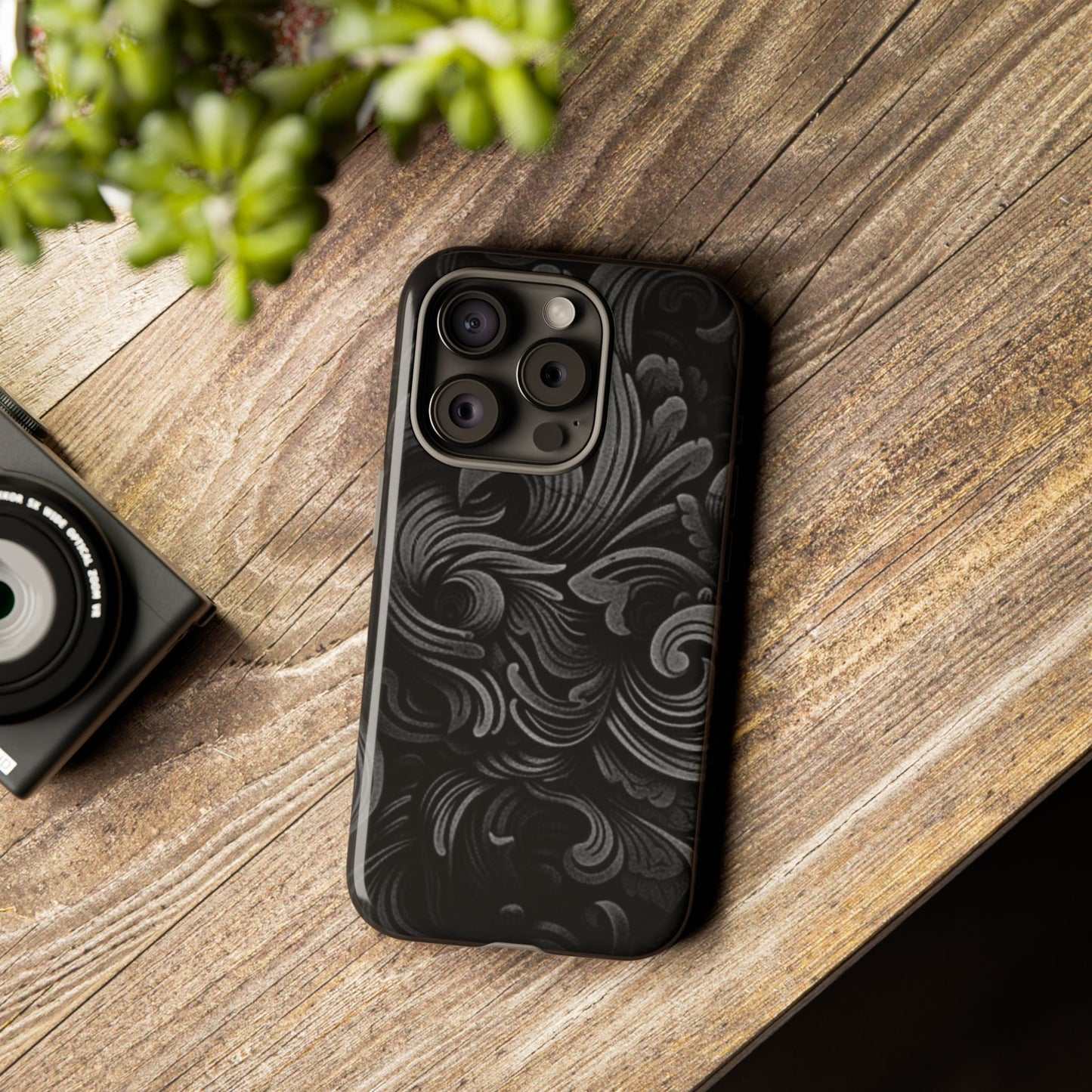 Black fortune Phone Case, Tough Cases, Stylish Phone Cover, Unique Gift for Her, Phone Protection, Floral Design Case