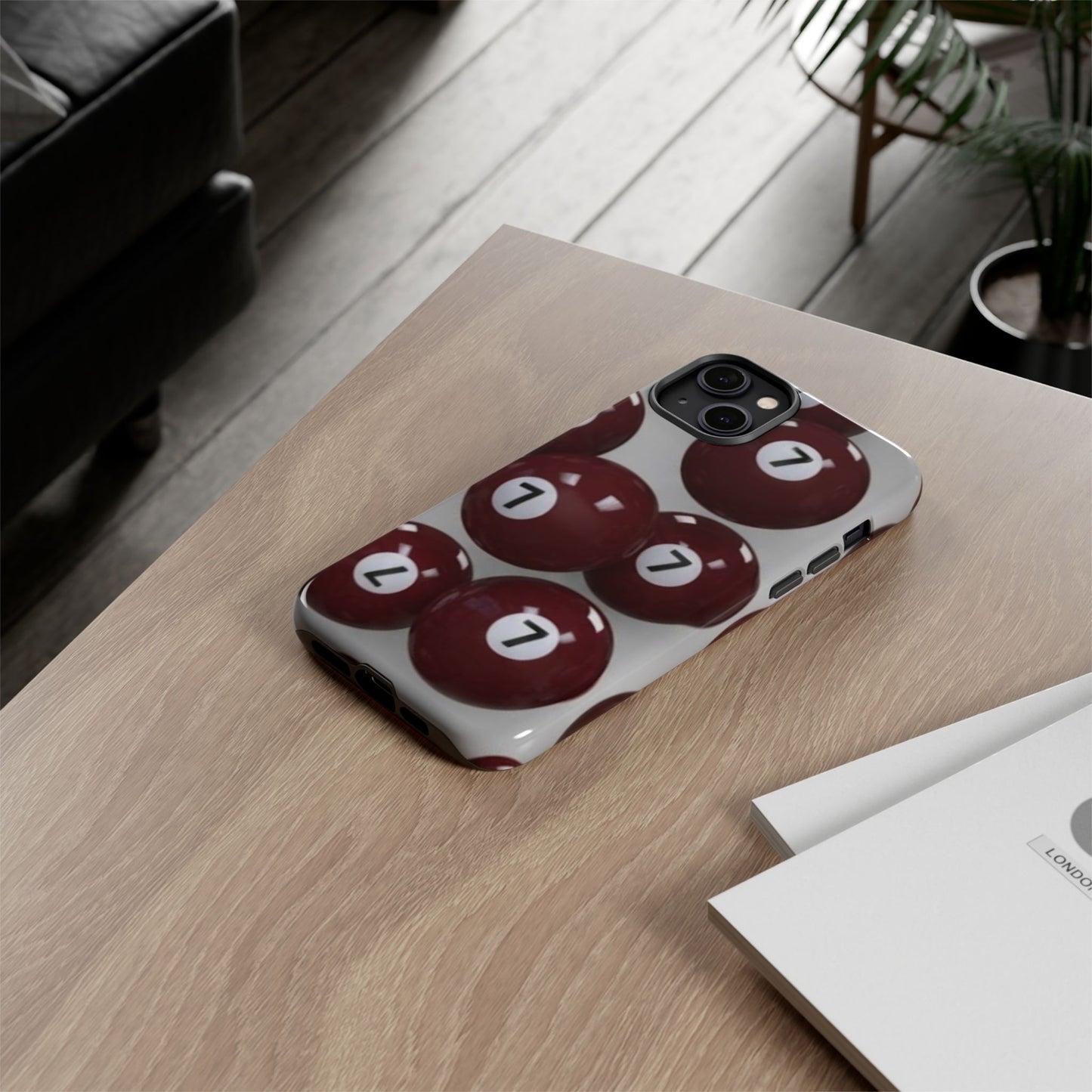 7ball red case Tough Case, scattered 7ball 8ball pool ball case matte or shiny