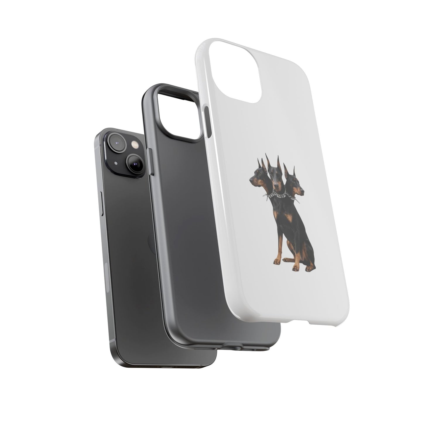 Doberman triple head tough case, Design | Perfect Gift for Dog Lovers, Pet Owners, Animal Enthusiasts, Birthdays, Christmas, Everyday Use