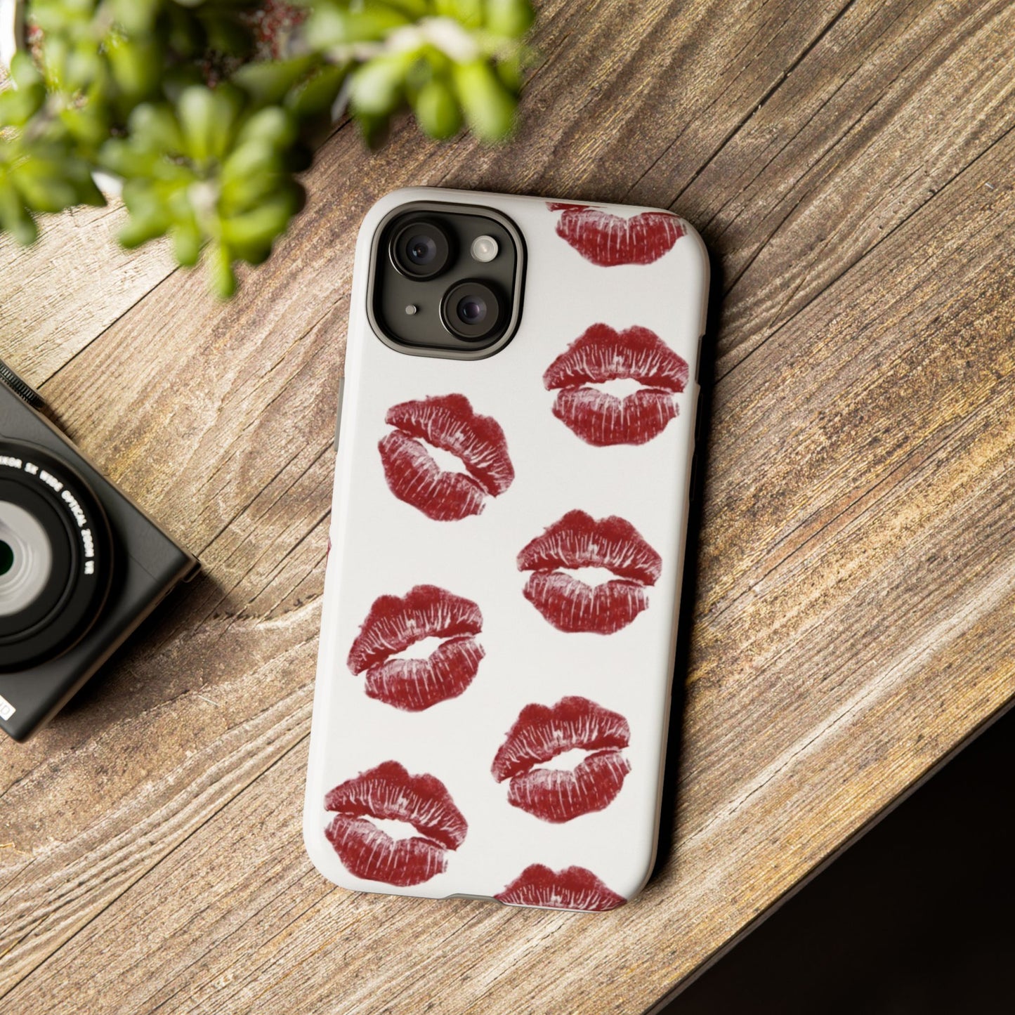 Kiss Mark Phone Case - Stylish Tough Cases for Couples, Valentine’s Day Gifts, Trendy Mobile Accessories, Chic Phone Covers