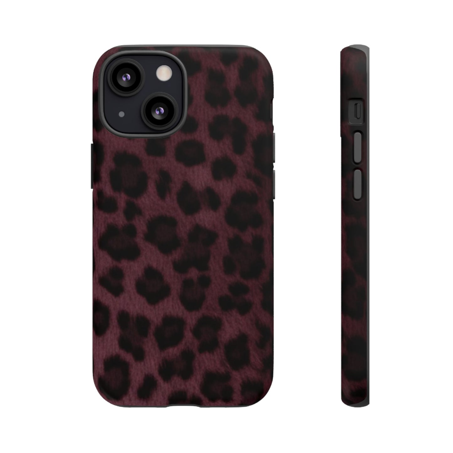 Maroon Leopard Print Phone Case, Tough Cases for Style Lovers, Fashionable Protection, Unique Gifts for Her, Trendy Accessories