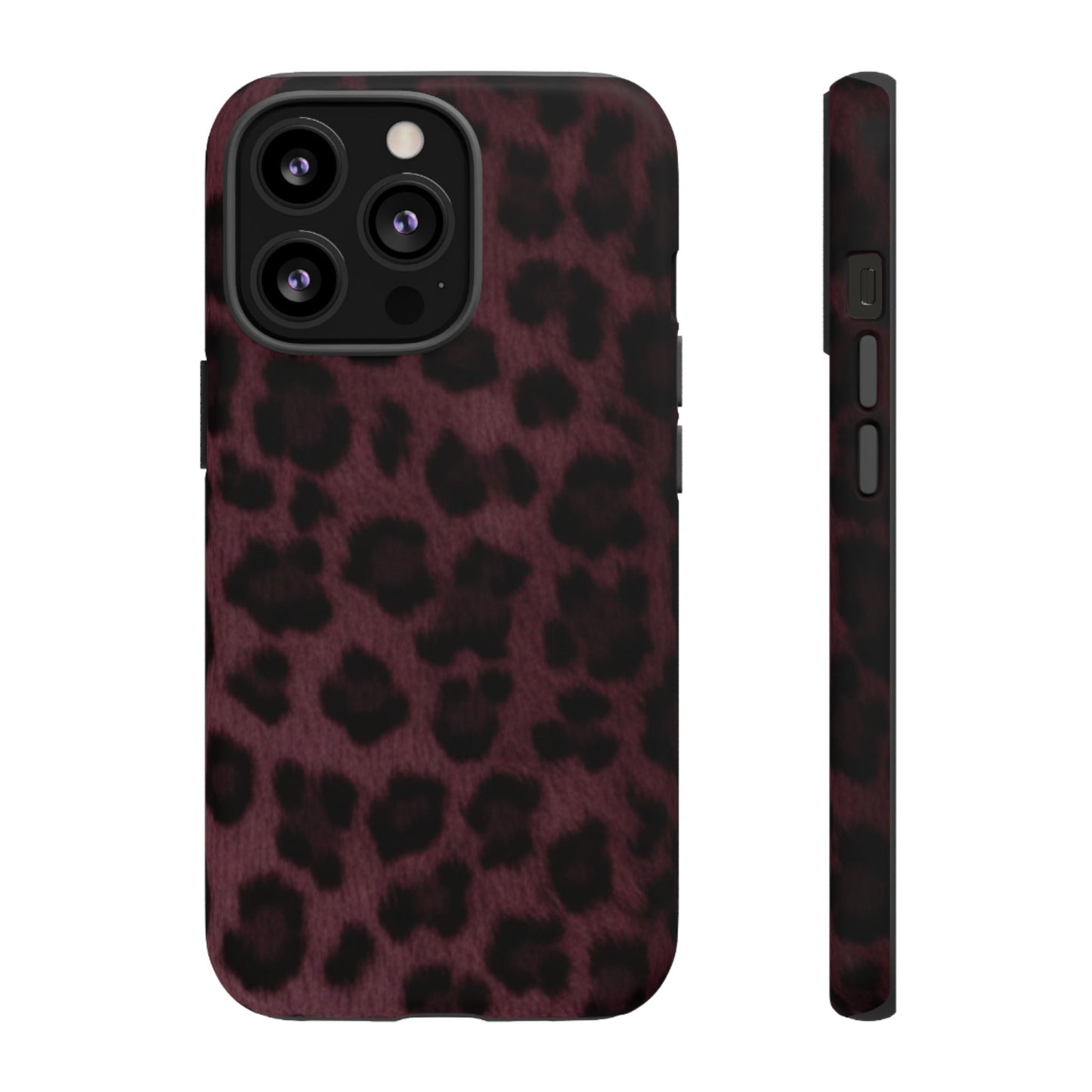 Maroon Leopard Print Phone Case, Tough Cases for Style Lovers, Fashionable Protection, Unique Gifts for Her, Trendy Accessories