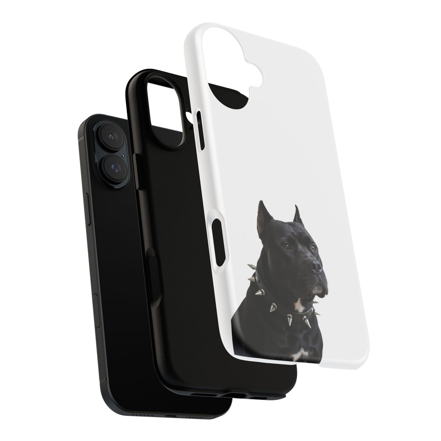 Black Pit bull With spikes Tough Case, durable phone case gift for him, her