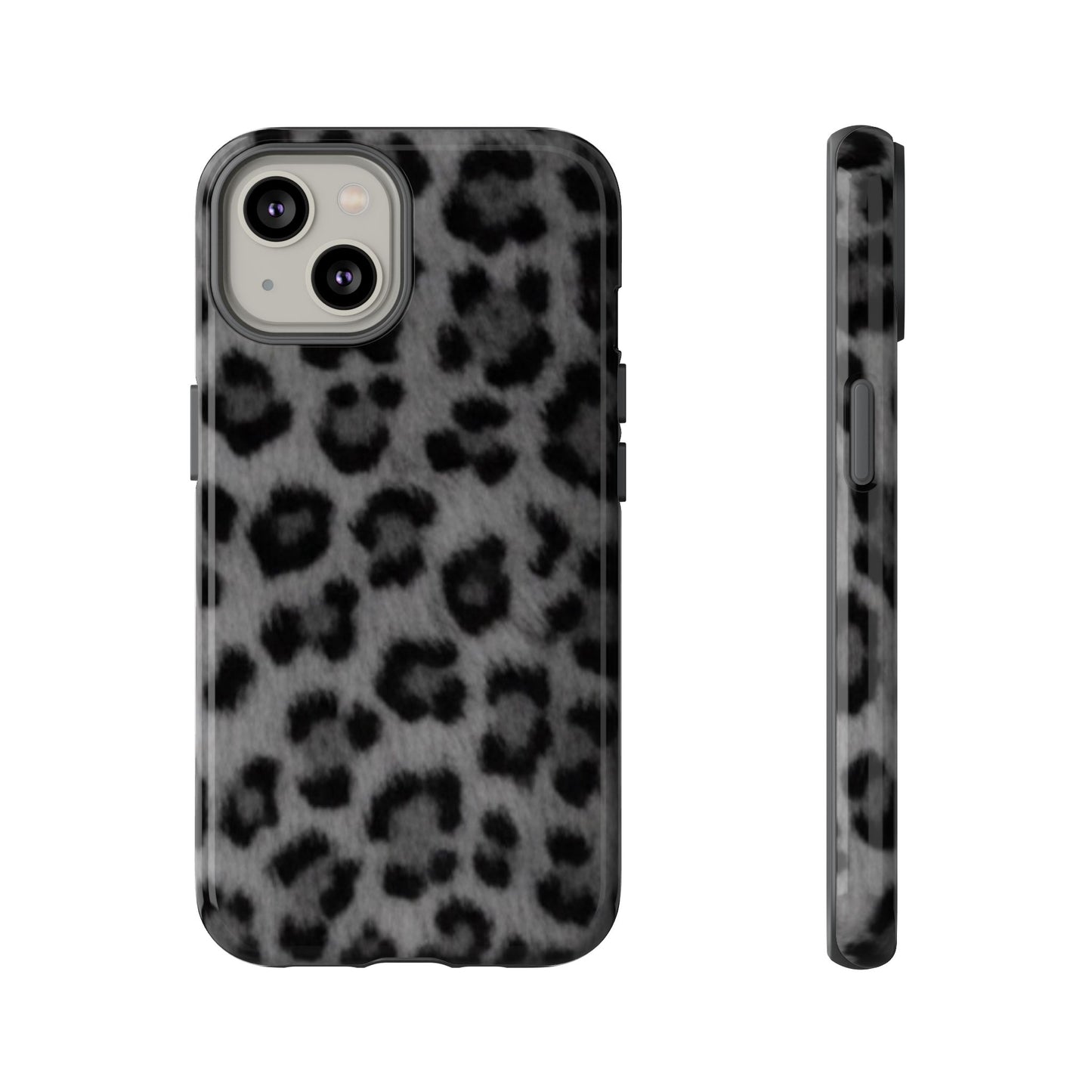 Leopard Print Dark Phone Case, Tough Cases for Animal Lovers, Stylish Protective Cover, Unique Gift for Her, Trendy Phone Accessory
