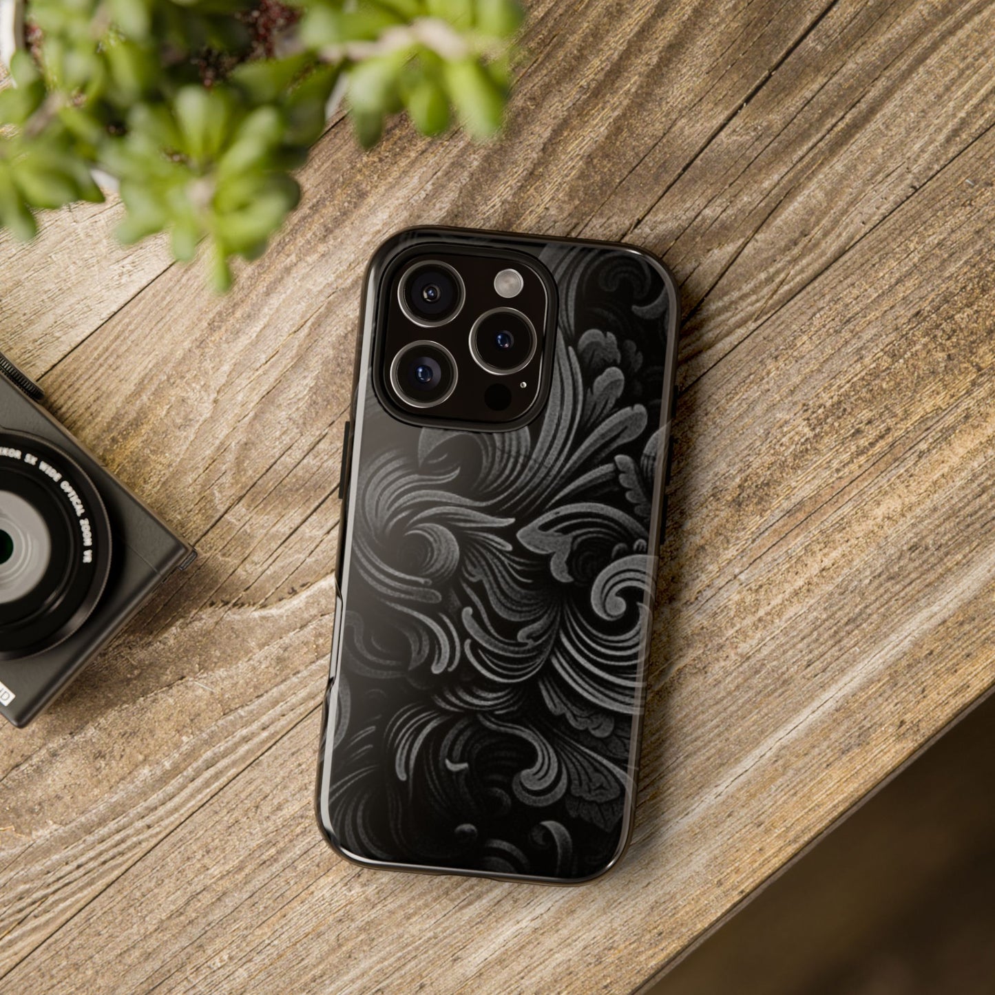Black fortune Phone Case, Tough Cases, Stylish Phone Cover, Unique Gift for Her, Phone Protection, Floral Design Case