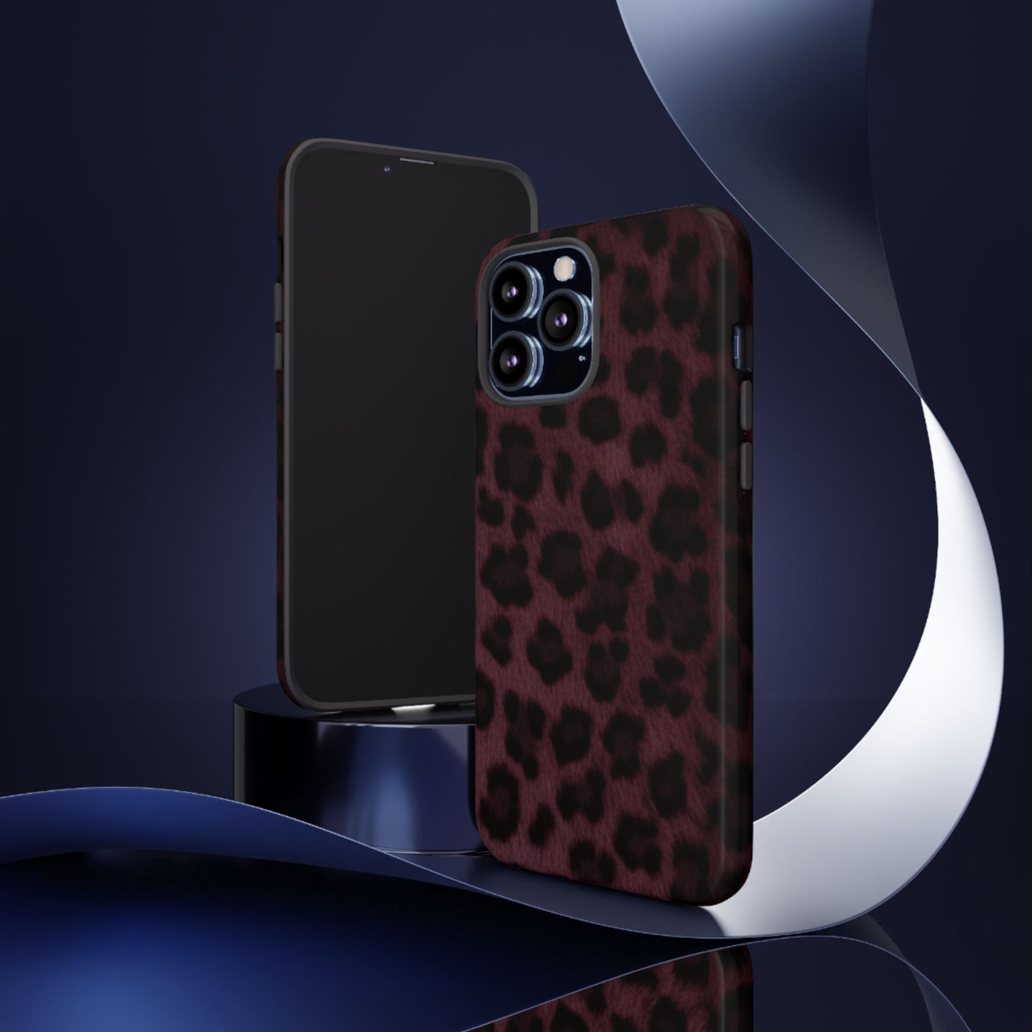 Maroon Leopard Print Phone Case, Tough Cases for Style Lovers, Fashionable Protection, Unique Gifts for Her, Trendy Accessories